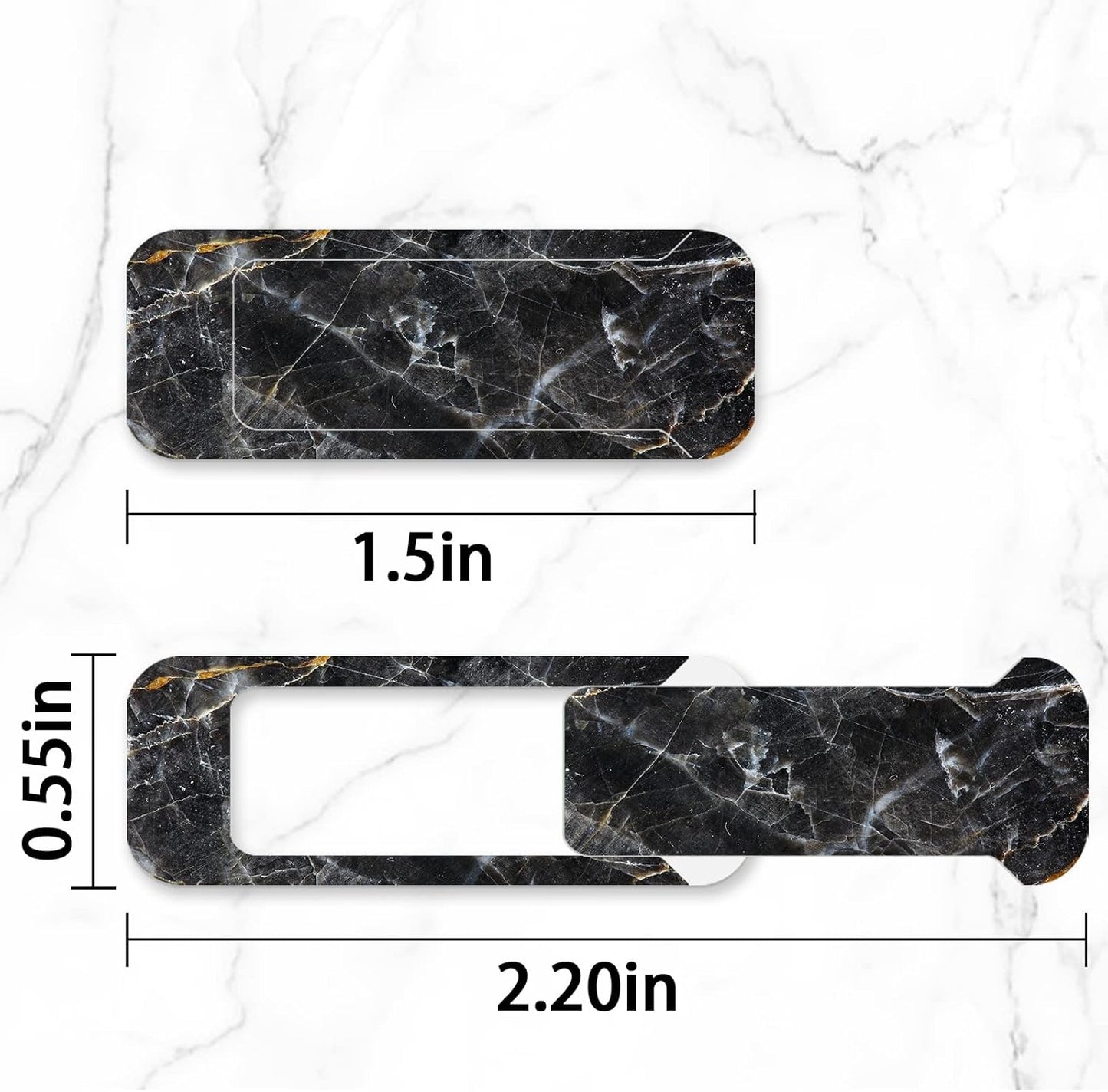 Webcam Cover, 3 Pieces, Laptop Camera Cover, Privacy Shielding Capacity is Twice as Big as The Traditional, Suitable for Computer Mobile Phones, laptops, Tablets and so on (Black Marble)
