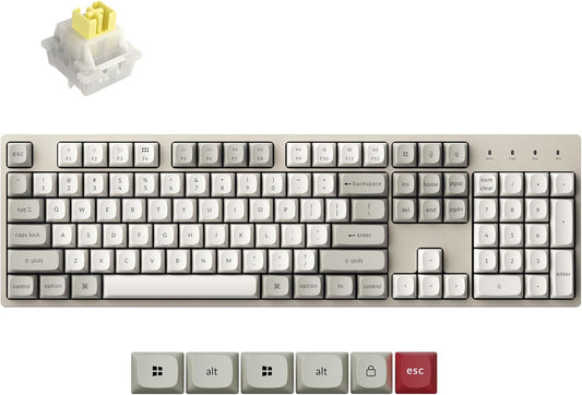 Keychron C2 Pro Wired Mechanical Keyboard with 8K Hz Polling Rate, Full Size Custom RGB Backlit Hot-Swappable, Non-Shine Through PBT Keycaps Compatible with Mac Windows Linux (Silent Banana Switch)