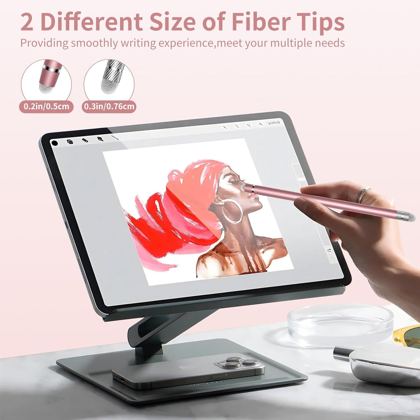 5 PCS Stylus Pen for Touchscreen,2-in-1 High Precision,Sensitive Stylus Pen,Suitable for iPhone/ipad/Android Tablets,Compatible with All Touch Screens Devices