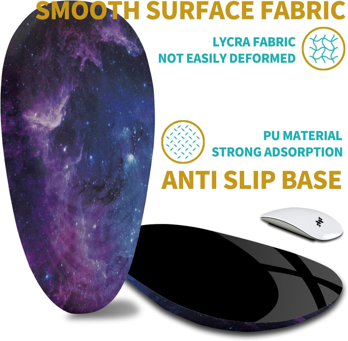 Hokafenle Ergonomic Mouse Pad Wrist Support with Stepped-Wedge Design, Wrist Rest Pain Relief Mousepad Filled with Memory Foam, Carpal Tunnel Mousepad for Wireless Mouse(12x8 inch, Galaxy)