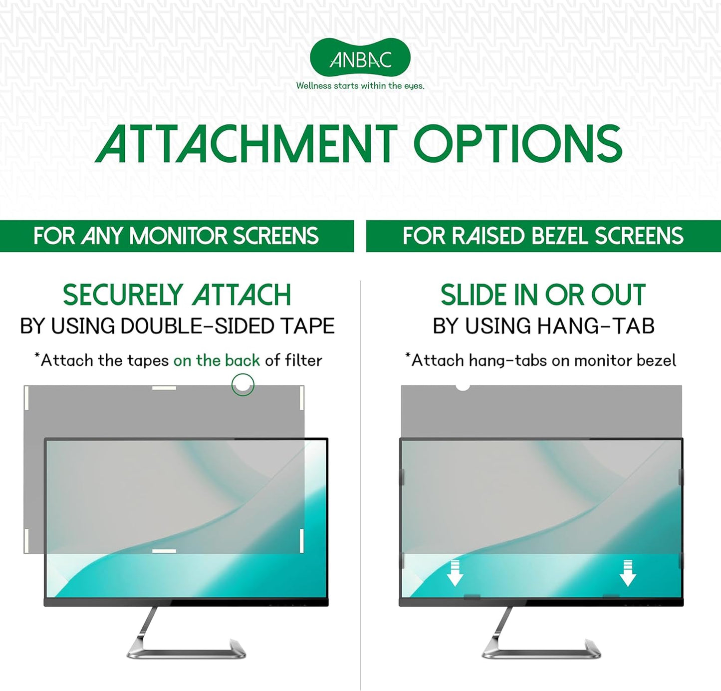 18.5 Inch Laptop Privacy Screen Shield for 16:9 Wide Display - Anti Glare Computer Privacy Screen Cover | Blue Light Blocking Screen Protector | Scratch Resistant UV Filter | Attachment Type