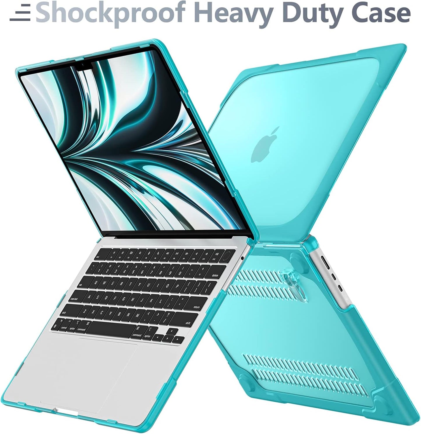 Batianda for New MacBook Air 13.6 inch Case 2025 M4 2024 2022 Release Model A3240 A2681(M2) A3113(M3), Heavy Duty Shockproof Protective Hard Shell with Fold Kickstand & Keyboard Cover, Light Blue