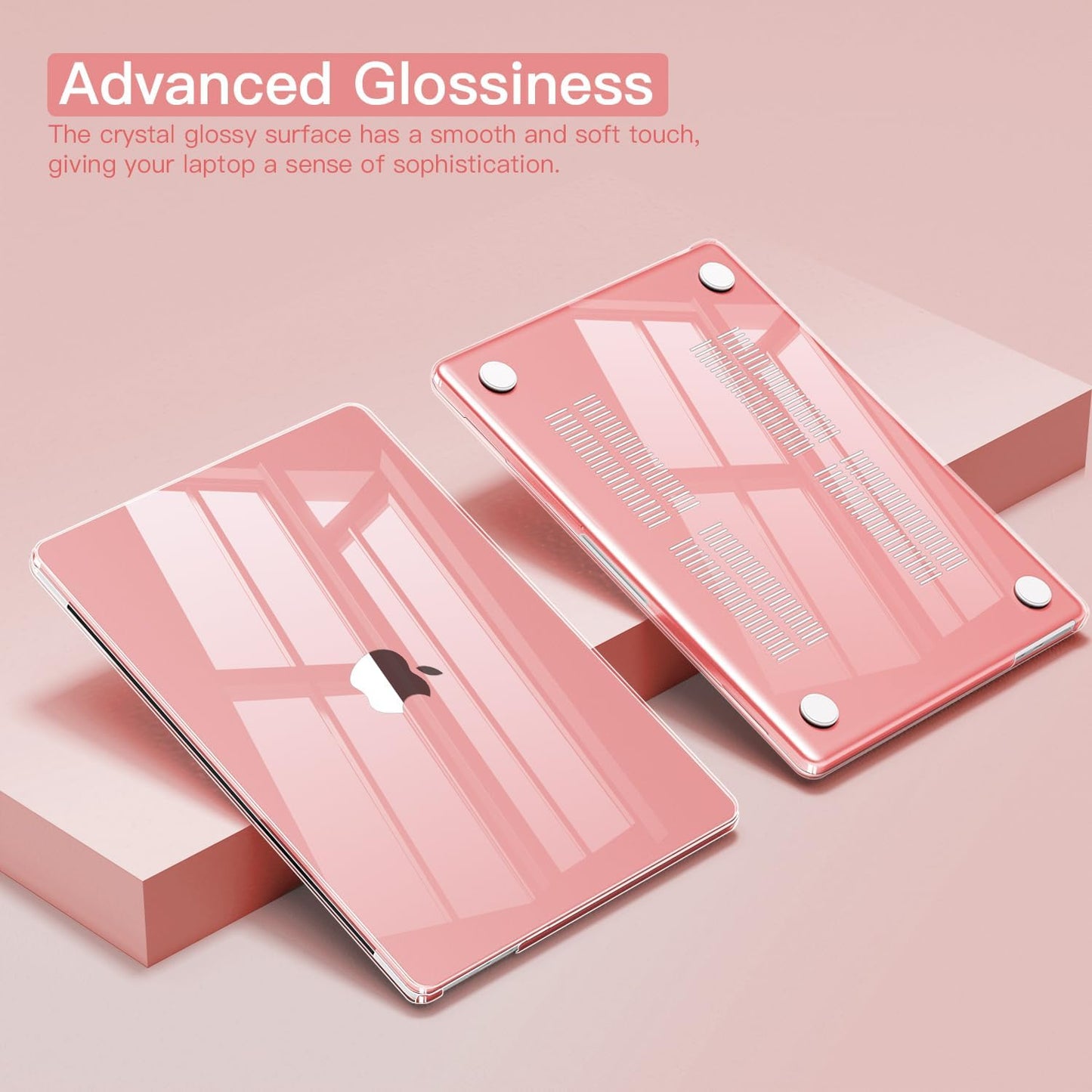 CISSOOK Compatible with MacBook Air 13.6 inch Case Pink 2022 2023 2024 2025 Release A2681 A3113 A3240, Plastic Shell & Keyboard Cover for MacBook Air 13 M4 M3 M2, Clear Pink