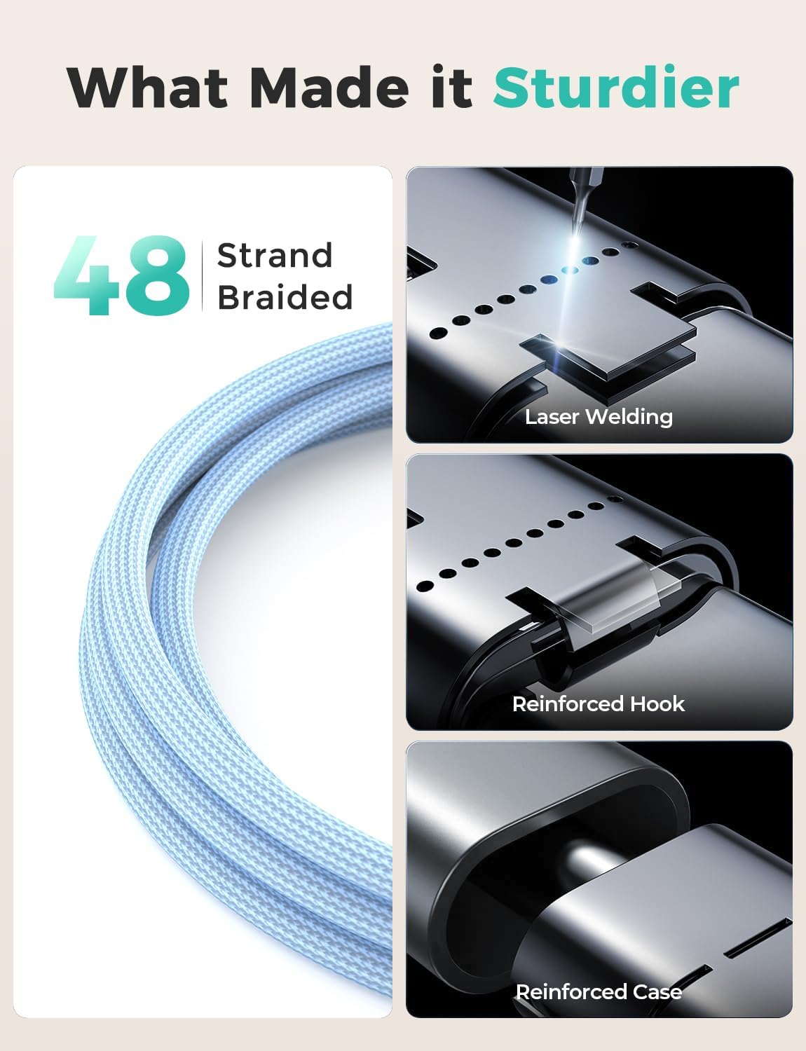 Blue-Upgraded 3 in 2 USB C Cable for Watch Charger Phone Charger USB C Multi Fast Charging Cable Compatible with Watch Ultra/SE/10/9/8/7/6/5/4/3/2/1 & Phone 16/15/14/Galaxy S23-4FT