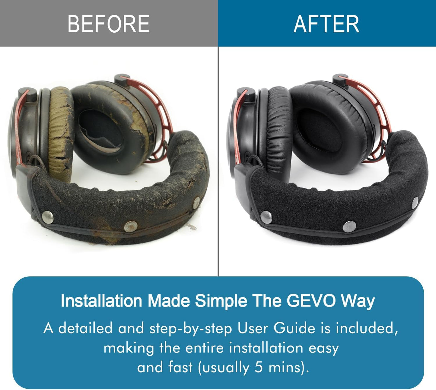 GVOEARS Premium Replacement Ear Pads for HyperX Cloud 1/2/3/Pro/Core/Alpha/Alpha S/Alpha Pro/Flight/Flight S/Stinger, CloudX Stinger Headset & More, Softer Protein Leather, High-Density Foam - Black