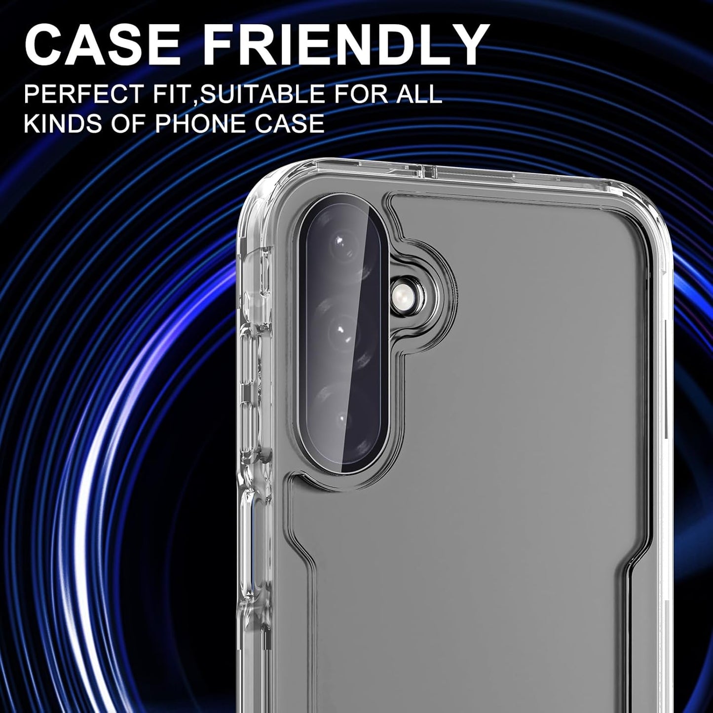 for Samsung Galaxy A36/A56 Camera Lens Protector, Individual Metal Ring Tempered Glass Lens Cover, [Strong Adsorption] Scratch Resistant Ultra-Thin HD Clear Lens Cover, 1 Set-Black