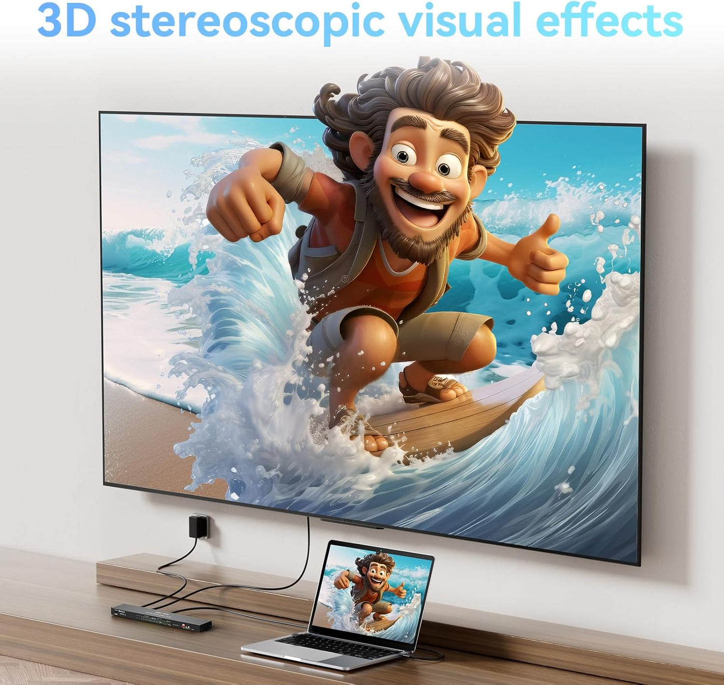 HDMI Splitter 1 in 16 Out, 16 Port HDMI Splitter Support 4Kx2K@30Hz Duplicate/Mirror, HDM 1.4, EDID, 3D Video Play, 10.2Gbps, HDCP, Deep Color 24bit/36bit