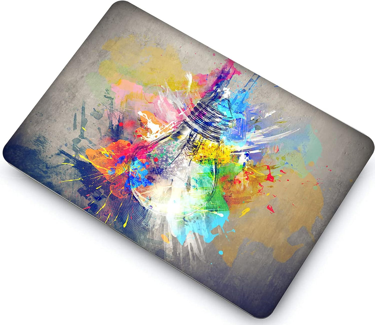 Compatible with MacBook Air 13 Inch Case 2017 2016 2015 2014 2013 2012 2011 2010 Release A1466/A1369, Plastic Hard Shell Case & Keyboard Cover & Screen Protector - Colorful Bulb