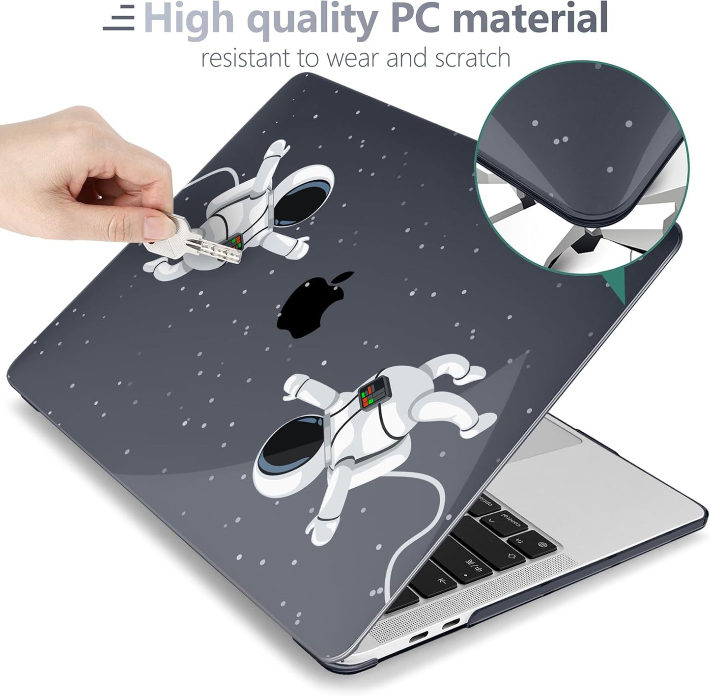Batianda Case for M1 MacBook Air 13 Inch Model A2337 A2179 A1932 2021 2020 2019 Release,3D Painted Creative Series Design Hard Shell with Keyboard Cover & Screen Protector, Cosmonaut