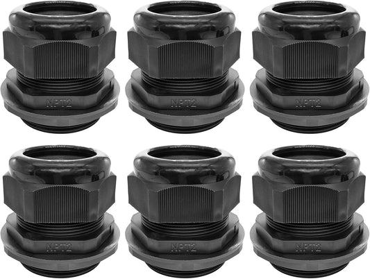 Cable Glands-PENGLIN 2” NPT Nylon Cable Connector,IP68 Waterproof Strain Relief Cord Adjustable Connector With Gaskets for Electrical Box (2 Inch (6-Pack))