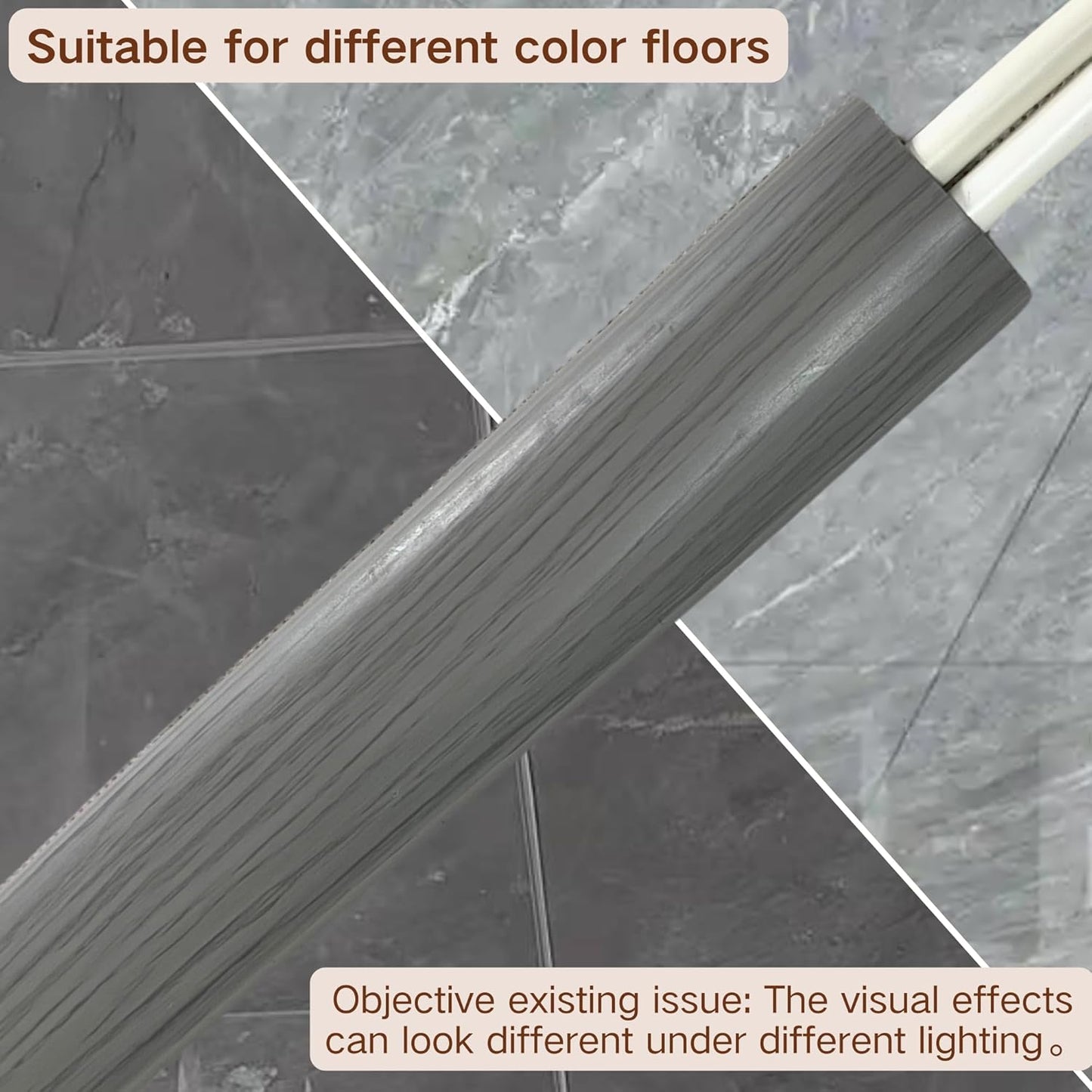 3.3ft Self Adhesive Floor Cord Cover,Heavy Duty Soft PVC Cable Protector and Extension Cord Hider,Cord Management System to Hide Wires on Floor,Cable Cavity:0.61" (W) x 0.32" (H) Gray Wood