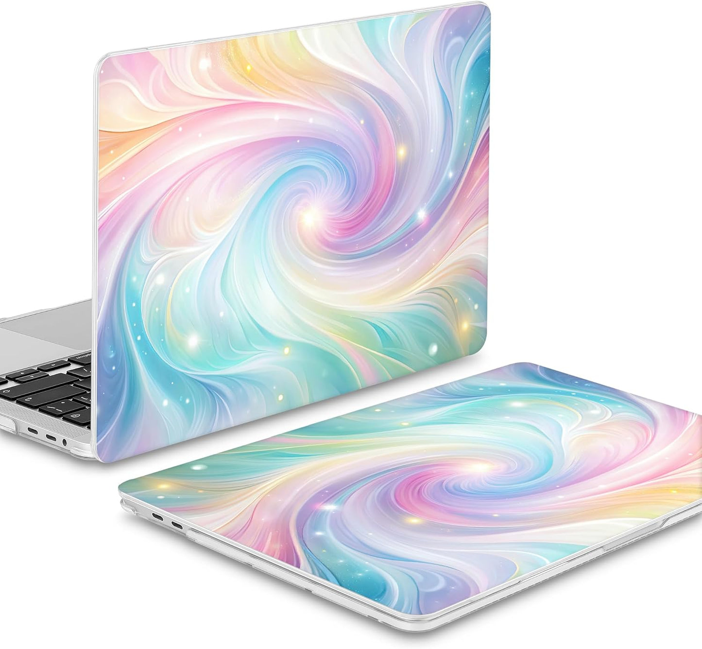 Mektron Case for MacBook Pro 16 Inch A2141 Cover 2019 Release 16" with Liquid Retina Display/Touch ID, Plastic Hard Shell with Keyboard Skin & Screen Protector & Dust Plug, Colors Swirls