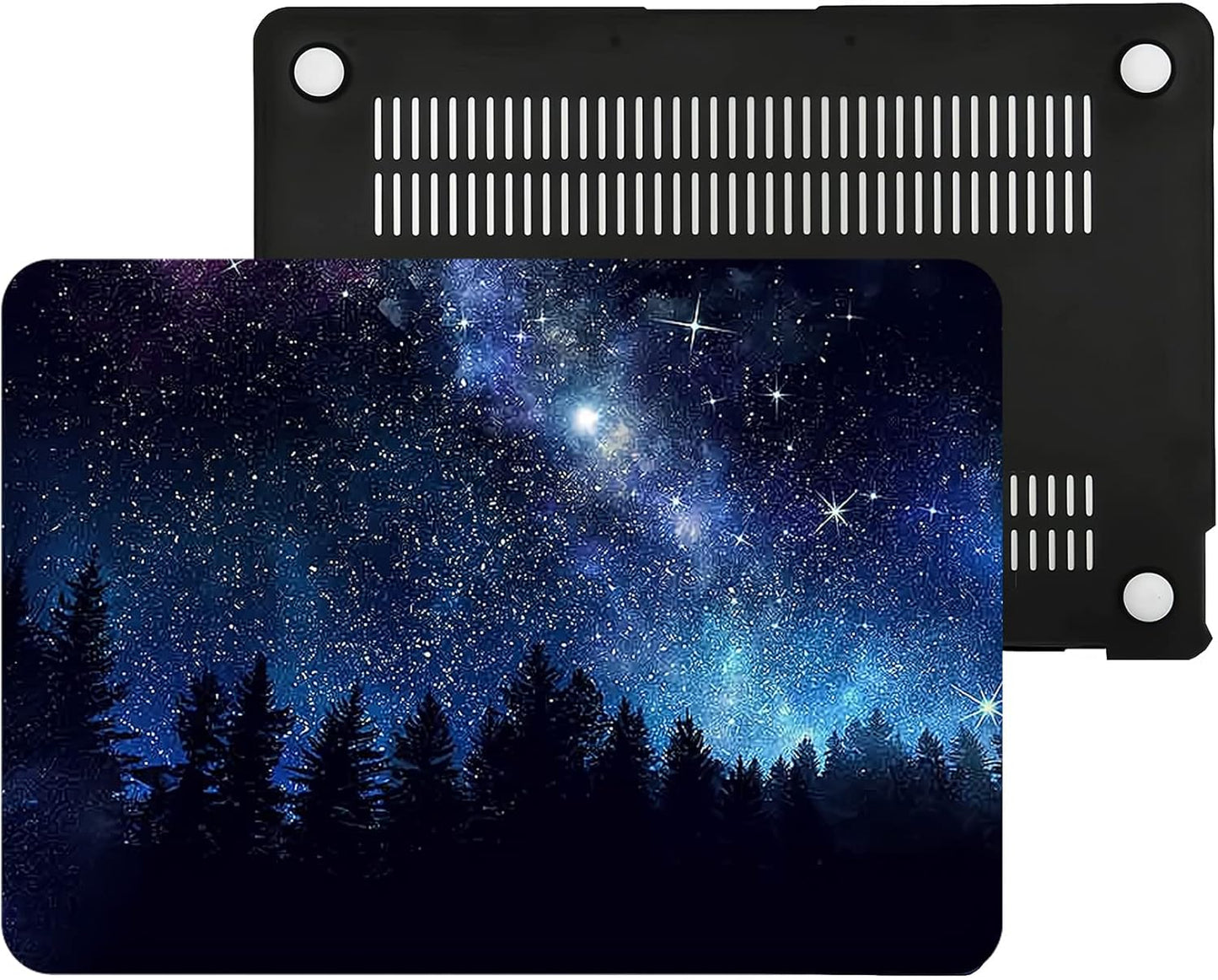 Compatible with MacBook Air 13 Inch Case 2017 2016 2015 2014 2013 2012 2011 2010 Release A1466/A1369, Plastic Hard Shell Case & Keyboard Cover & Screen Protector - Forest Night Sky