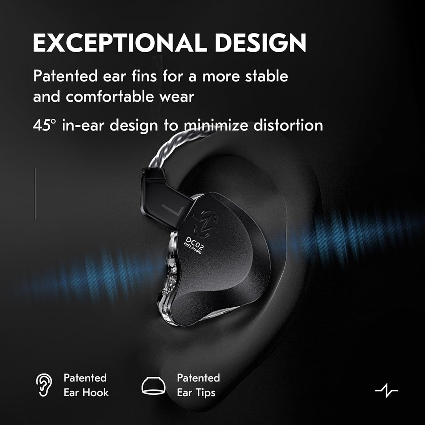 In Ear Earbuds Wired IEM Headphone,CCZ DC02 Dual Magnetic Circuit DD HIFI Earphones,Professional Hifi Earphone,Stereo Sound Earbuds Earphone,CCZ Solo In Ear Monitor for System (Silver, No MIC)