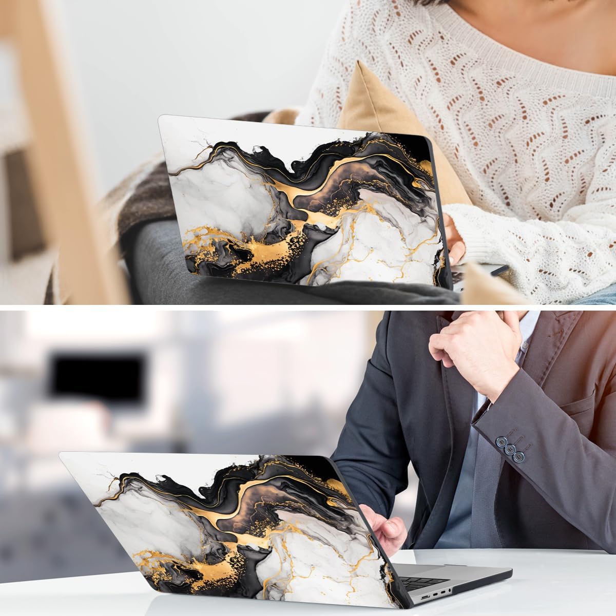 DONGKE for M4 MacBook Pro 16 Inch Case 2024 2023 2021 A3403 A3186 M3 A2991 M2 A2780 M1 A2485 Pro/Max Chip, Plastic Hard Shell Case & Keyboard Cover for Mac Pro 16 with Touch ID, Abstract Marble