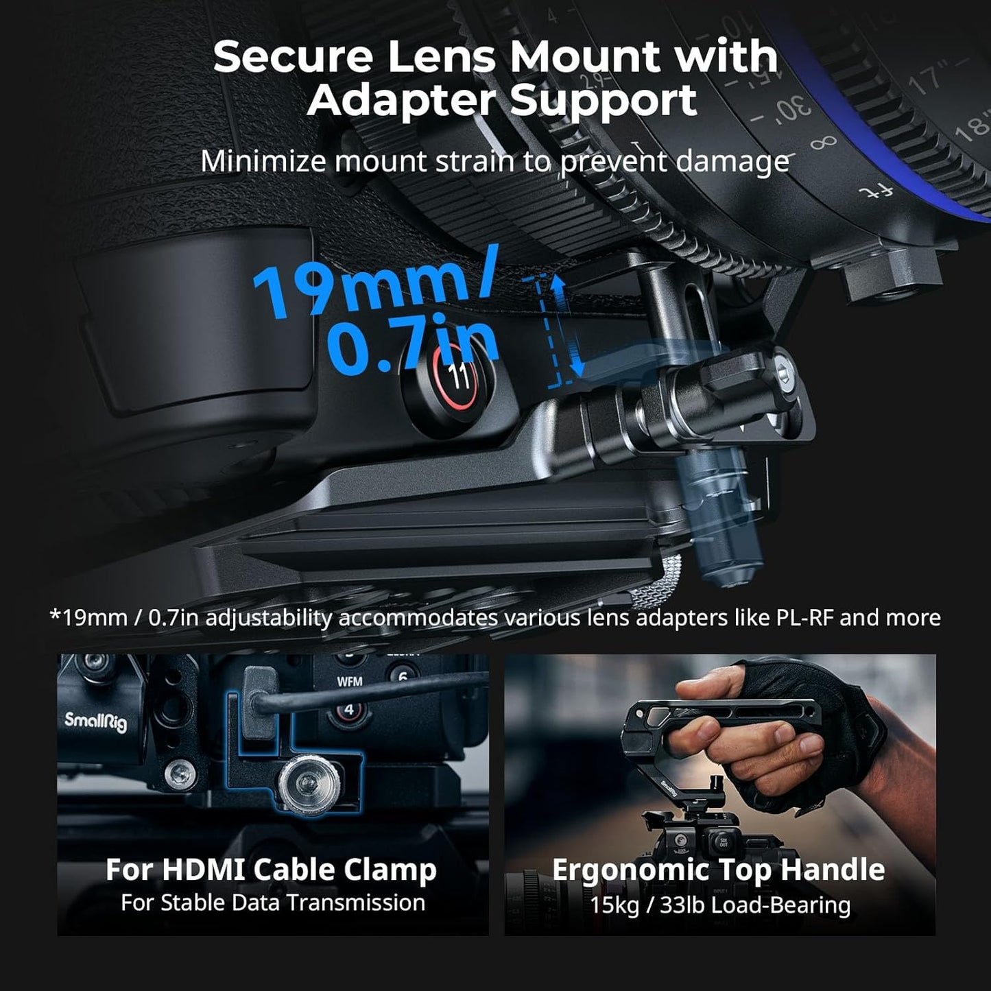 SmallRig Cage Kit for Canon C80, Modular Design with Top Plate, Side Plates, Bottom Plate, NATO Rail, Lens Adapter Support, for HDMI Clamp, with Cold Shoe Mount, 1/4''-20 & 3/8''-16