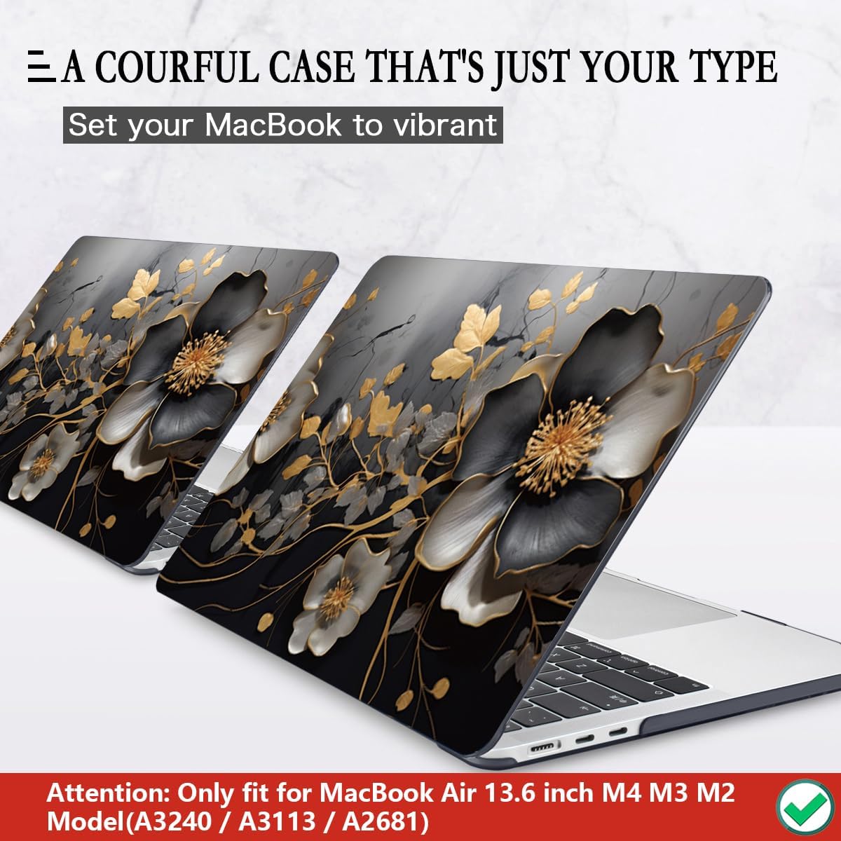 CISSOOK Compatible with MacBook Air 13.6 inch 2025 2024 2023 2022 Release M4 A3240 M3 A3113 A2681 M2, Floral Hard Shell Case Keyboard Skin Cover Screen Protector - Abstract Oil Painting