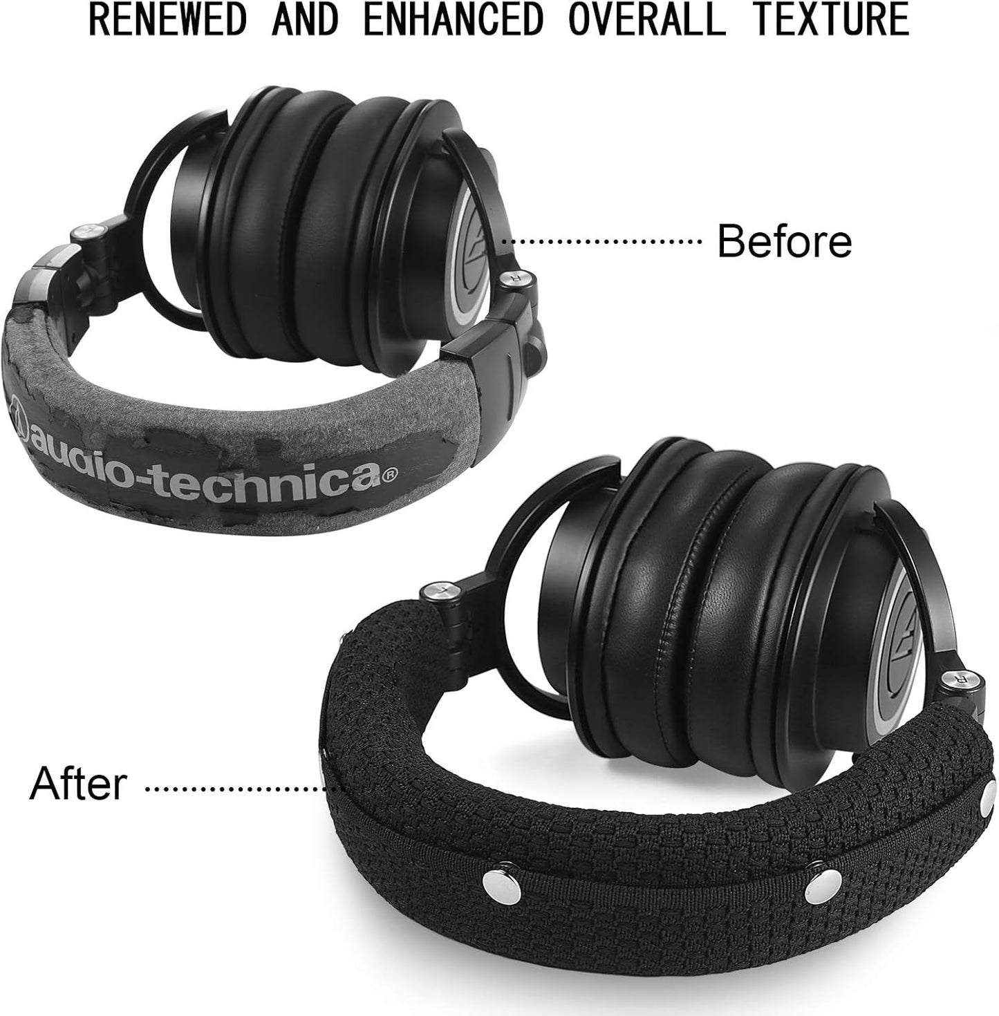 GEVO Replacement Headphone Headband Cover for AKGs, Senheiser, Sony,ATH,Audio-Technica,Shure,Panasonice Headsets,Headband Cushion Easy Installation No Tool Needed(Black)