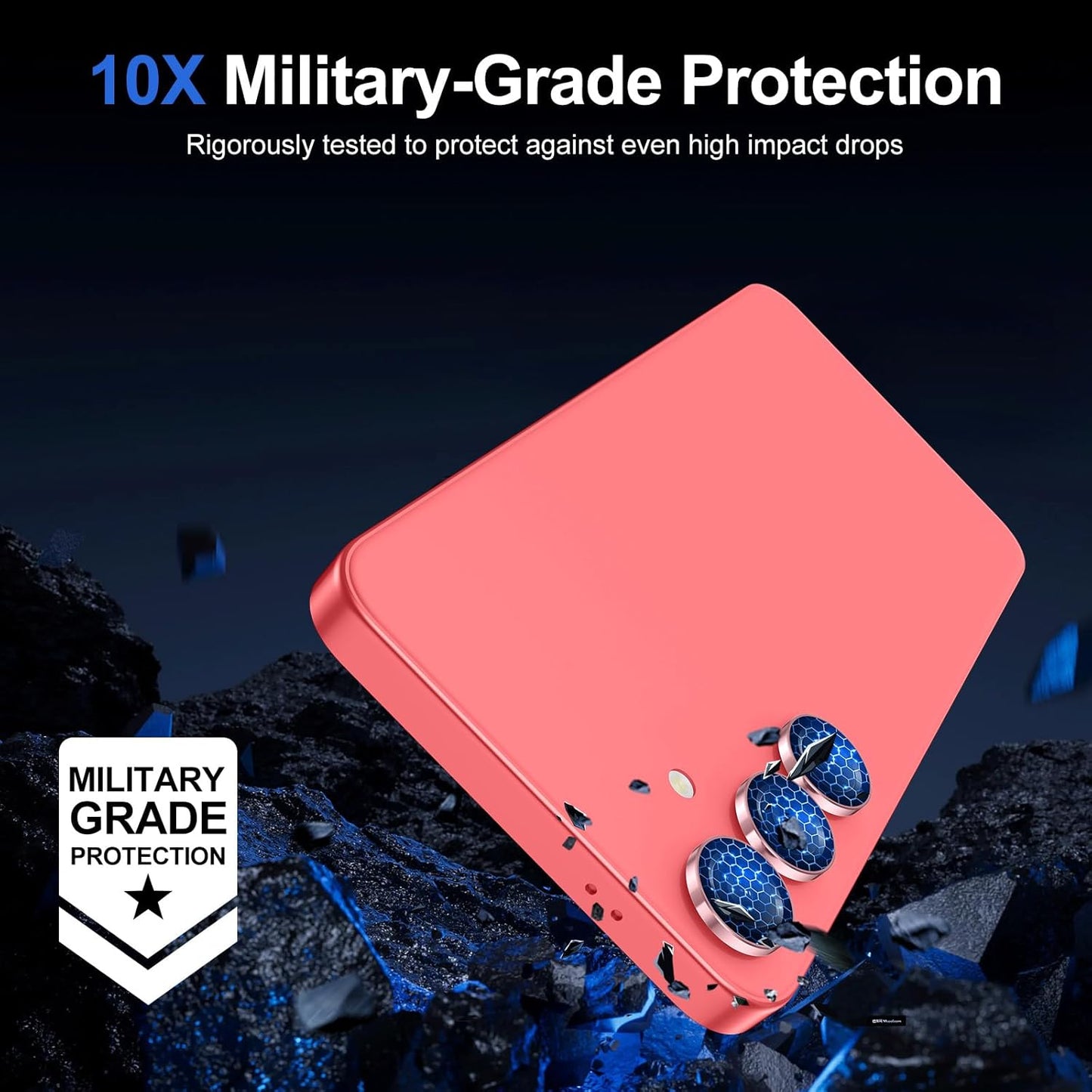 for Samsung Galaxy S25 Plus Camera Lens Protector, Individual Metal Ring Tempered Glass Lens Cover, [Strong Adsorption] Scratch Resistant Ultra-Thin HD Clear Lens Cover, 1 Set-Pink Ring