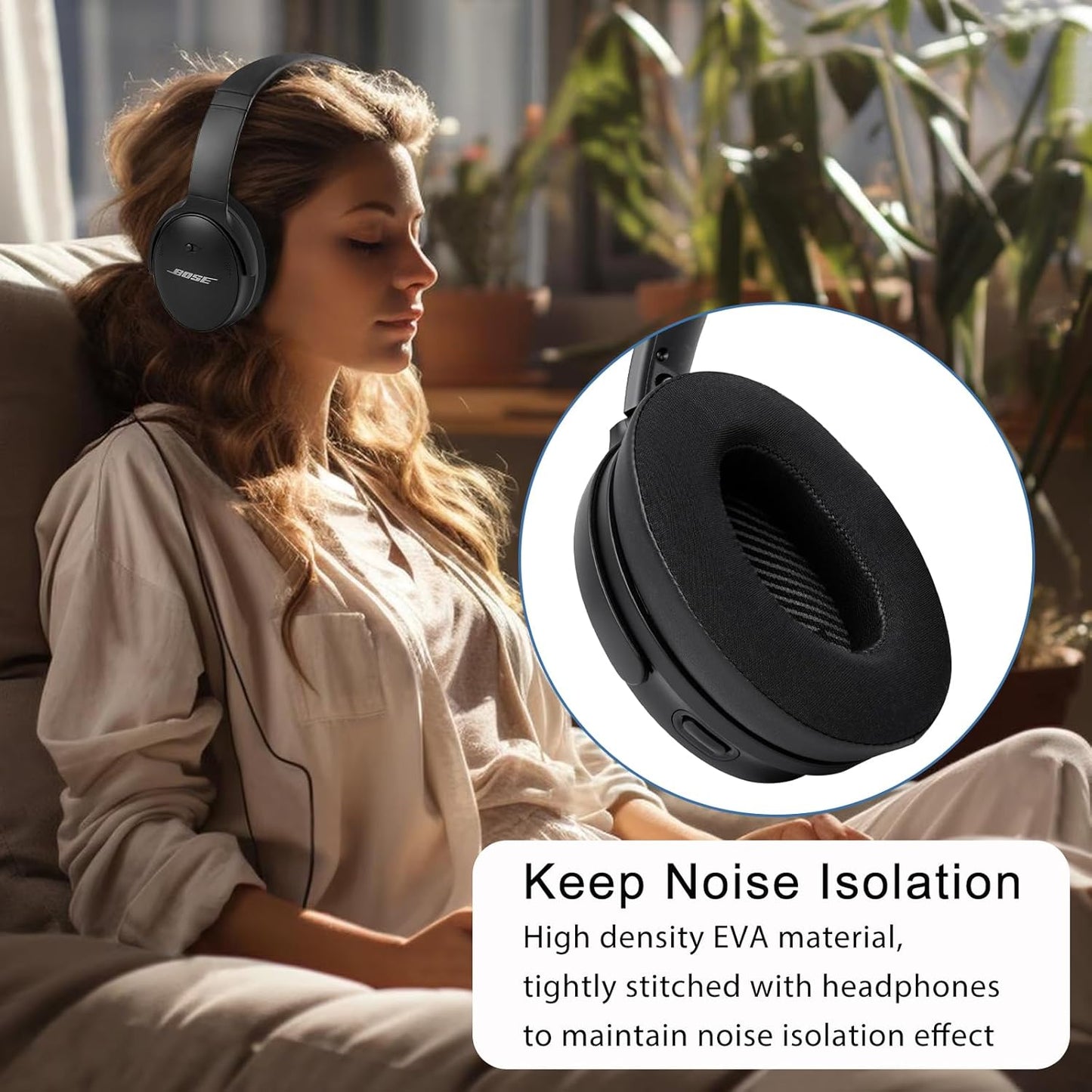 GEVO Ear Pads Cushions Replacement for Bose QC35 ii QC35, Earpads for Bose QuietComfort 35ii 35 Headphones with Protein Leather Noise Isolation Memory Foam (Cooling Gel Black)