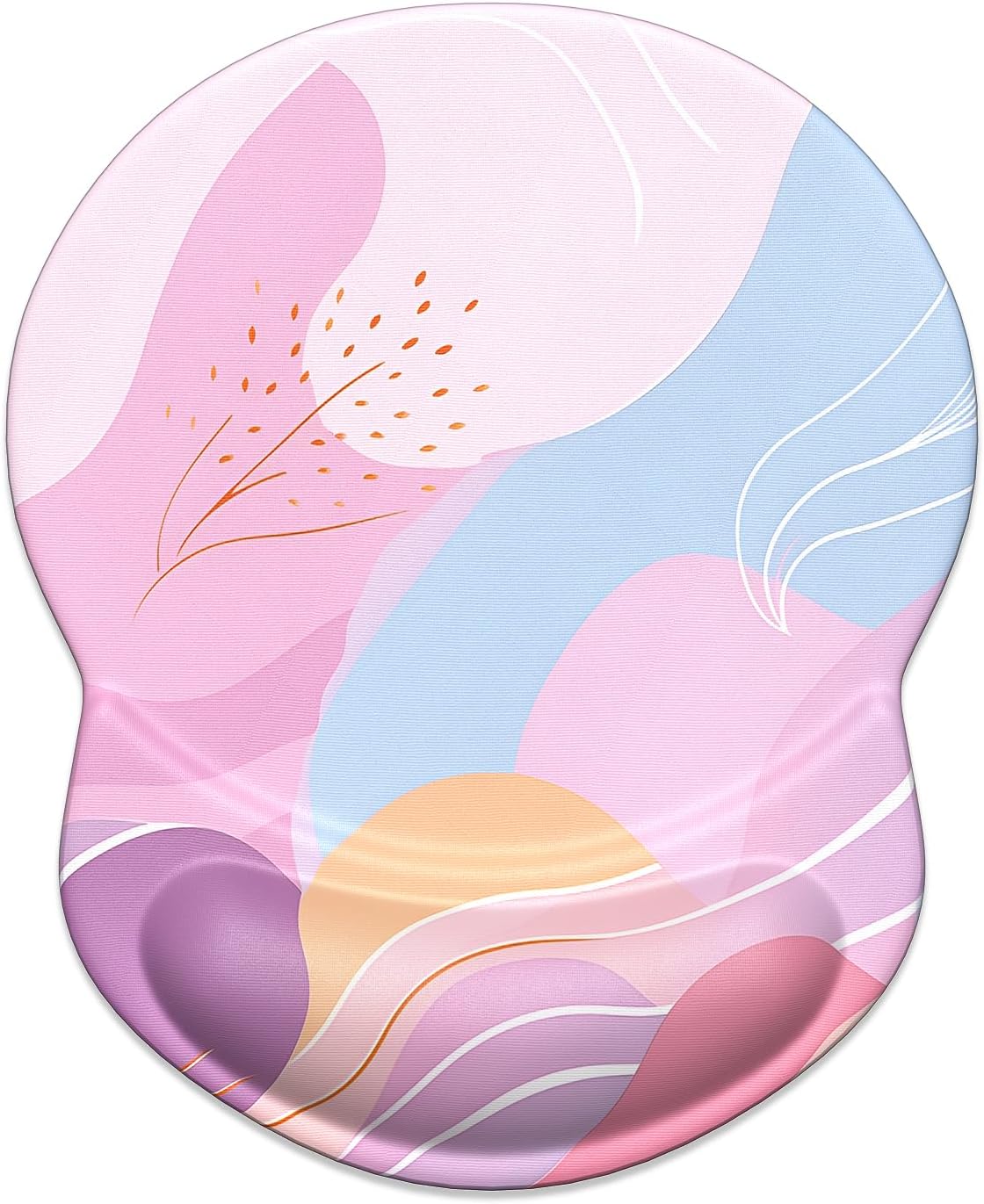 ITNRSIIET Ergonomic Mouse Pad with Gel Wrist Support Small Wrist Rest Smooth Surface Non-Slip PU Base Comfortable Office Supplies Pain Relief, 8.7 x 7.2 inches, Art Style Pattern