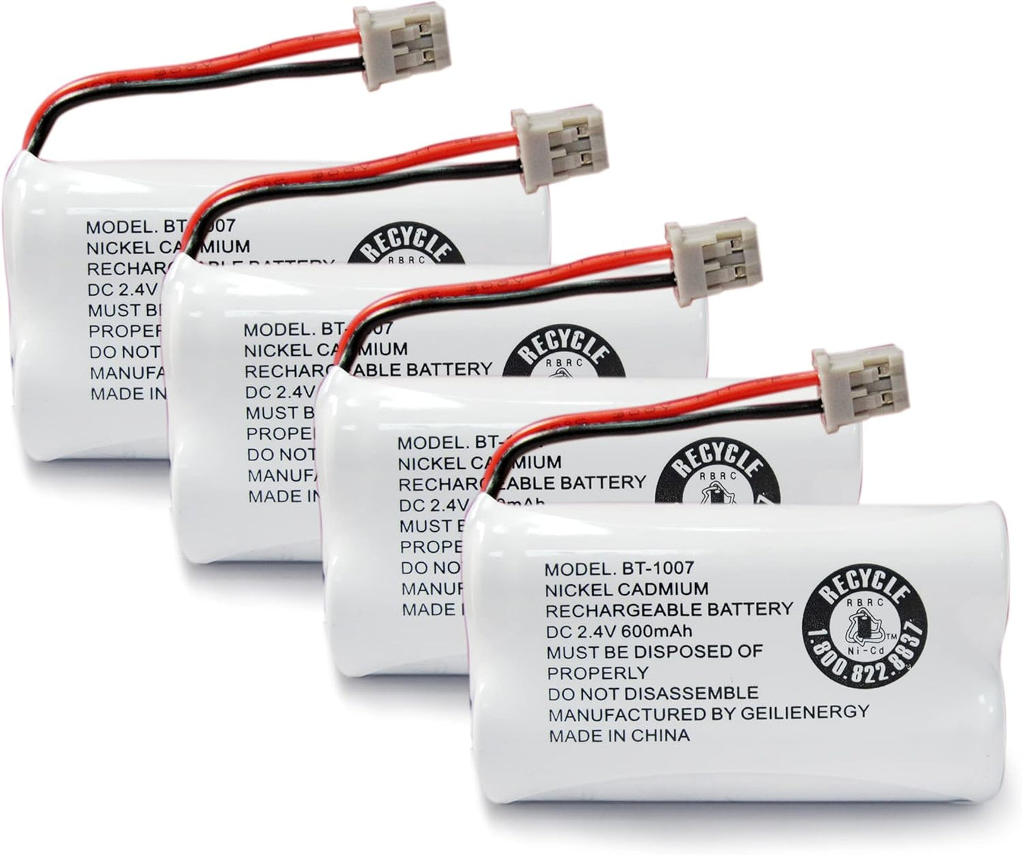 GEILIENERGY BBTY0651101 Battery Compatible with Uniden BT1007 BT-1007 BT904 BT-904 BT1015 BBTY0460001 BBTY0510001 BBTY0624001 BBTY0700001 HHR-P506, HHR-P506A Cordless Phone(4-Pack)