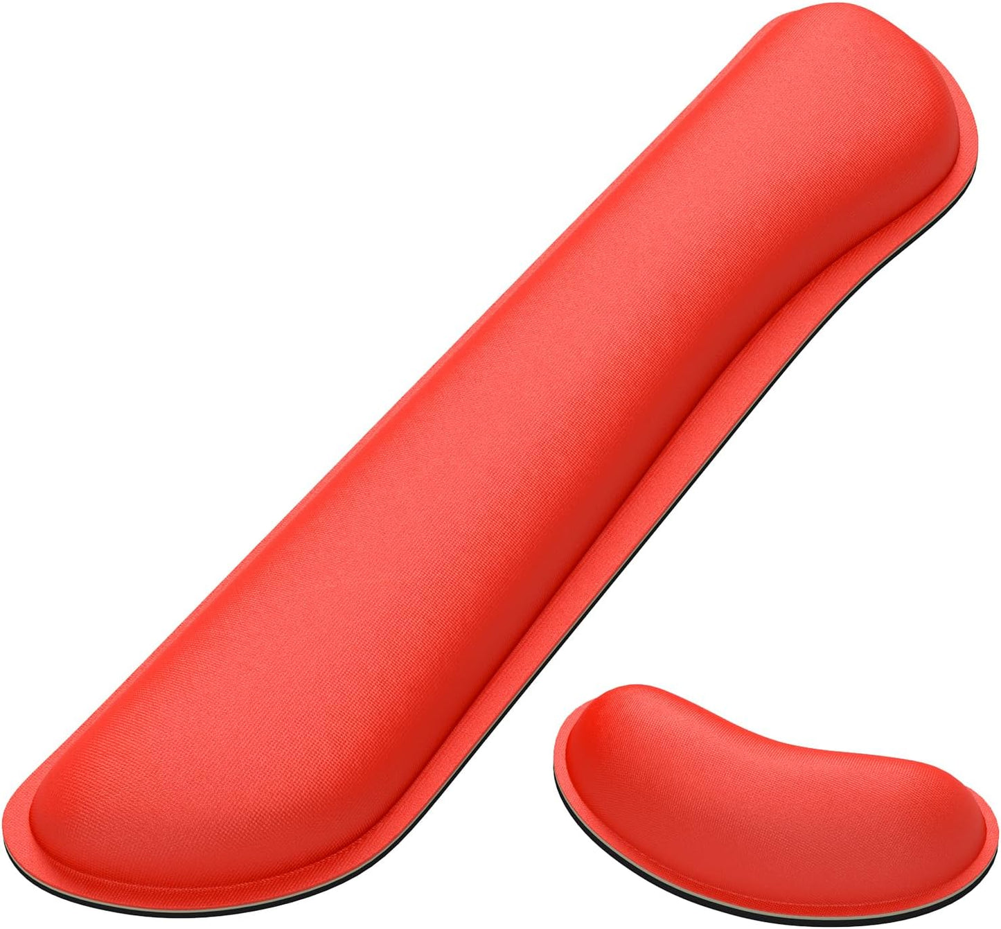 Dapesuom Enlarge Keyboard Wrist Rest, Memory Foam Wrist Cushion for Desk Mats Support, Cute Typing Pain Relief Keyboard Mouse Pad Rests Set with Non-Slip Base for Gaming Laptop Office Computer, Red