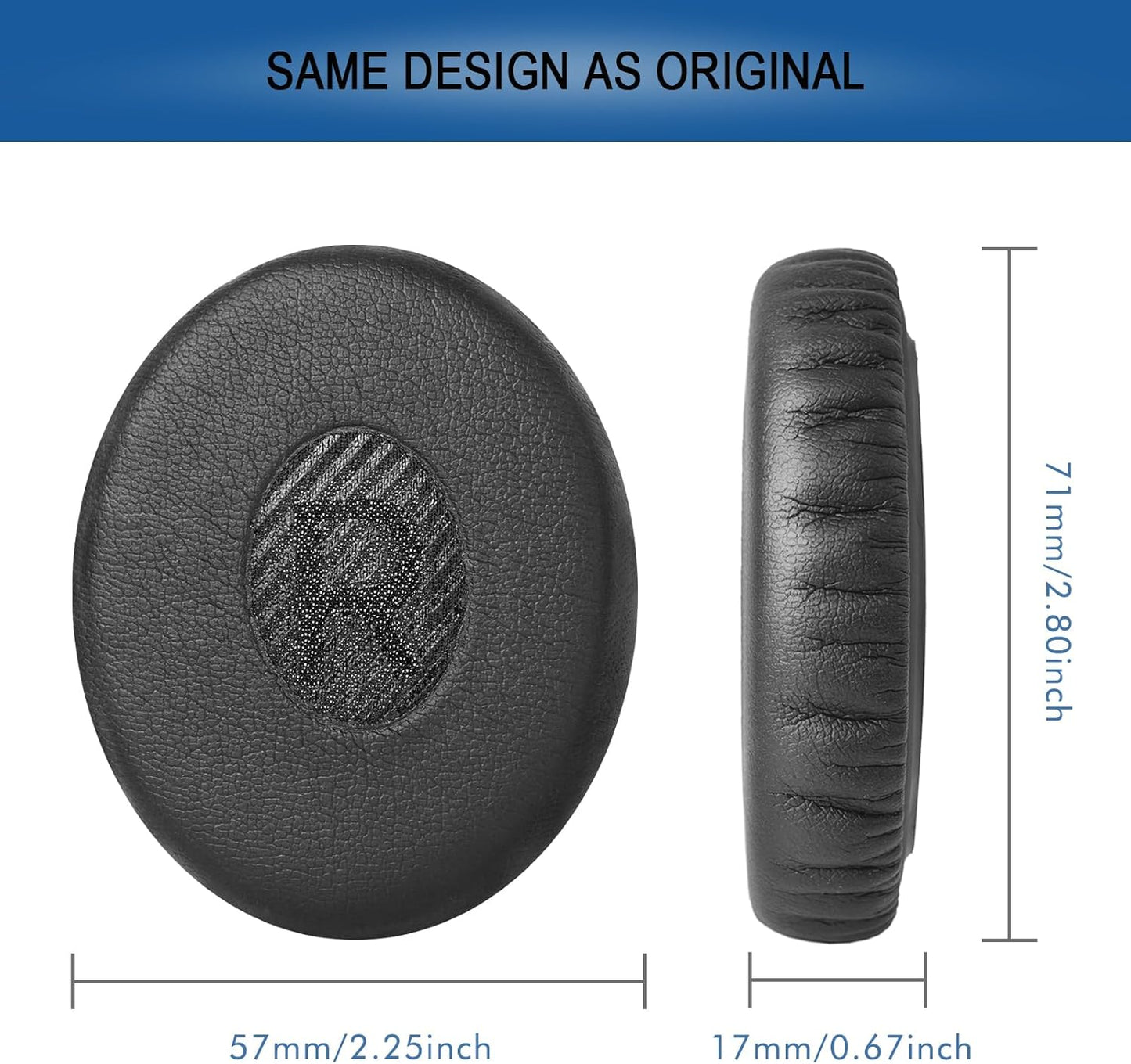 Ear Pads Replacement for Bose On-Ear 2 Headphones, GVOEARS Ear Cushion Pad for Bose OE2 / OE2i / SoundTrue/SoundLink OE Wireless Headphones, Durable & Longer Lasting (Black Pad)