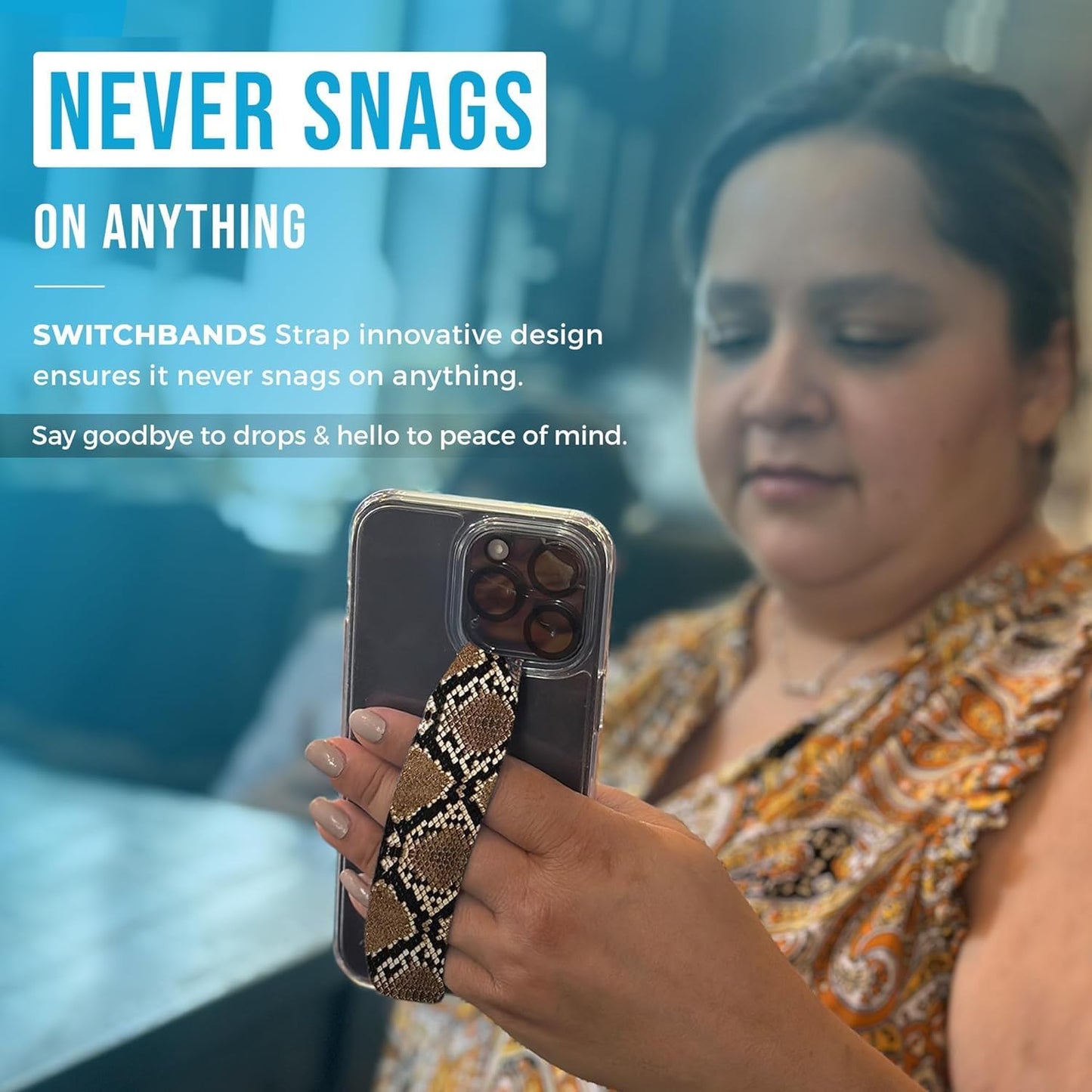 Customizable Universal Phone Grip Strap | Pack of 2 | Reversible Phone Hand Strap for Phone Cases as Phone Loop Holder| Secure handling - Mona Lisa The First Femen