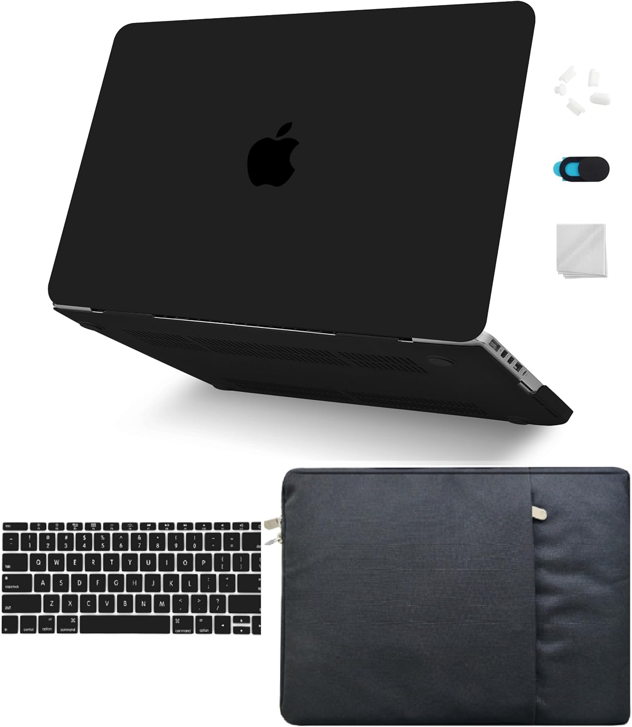KECC Compatible with MacBook Pro 14 inch Case 2025 2024 2023 2022 2021 Release M4 M3 M2 M1 A3112 A3401 A3185 A2918 A2992 A2779 A2442 Plastic Hard Shell + Keyboard Cover + Sleeve, Matte Black