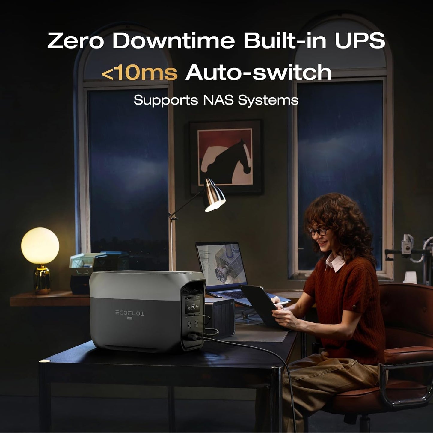 EF ECOFLOW Portable Power Station DELTA 3 MAX with 2 * 220W Bifacial Solar Panel, 3400W X-Boost Output, Ultra-Fast 0-80% Charging in 1.13 Hr, Home Backup & RV Camping