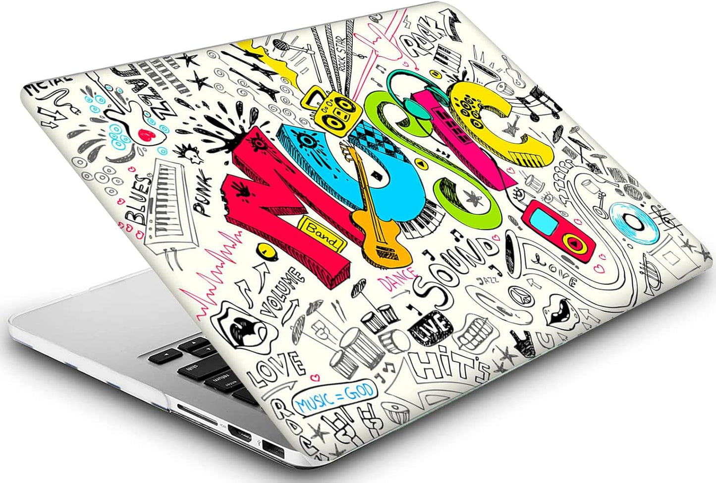 Creativity Music Laptop Shell Compatible with MacBook Air 13 Inch Case 2017 2016 2015 2014 2013 2012 2011 2010 A1466/A1369, AMCJJ Plastic Hard Cover Shell Case & Keyboard Cover &Screen Protector