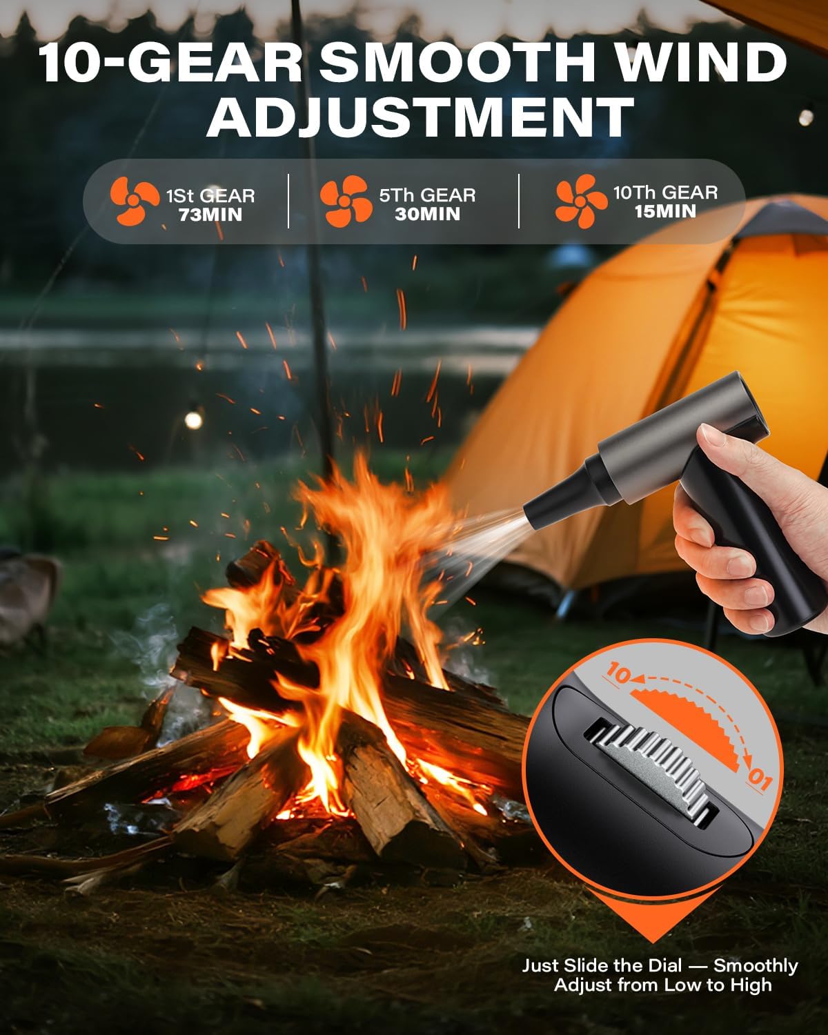 APPS2Car Electric Air Duster Upgraded 11-Speed Adjustable Mini Compressed Air Duster with 130,000RPM Brushless Motor, Rechargeable Cordless Turbo Blower for Computer, Keyboard, PC, House, Outdoor, Car