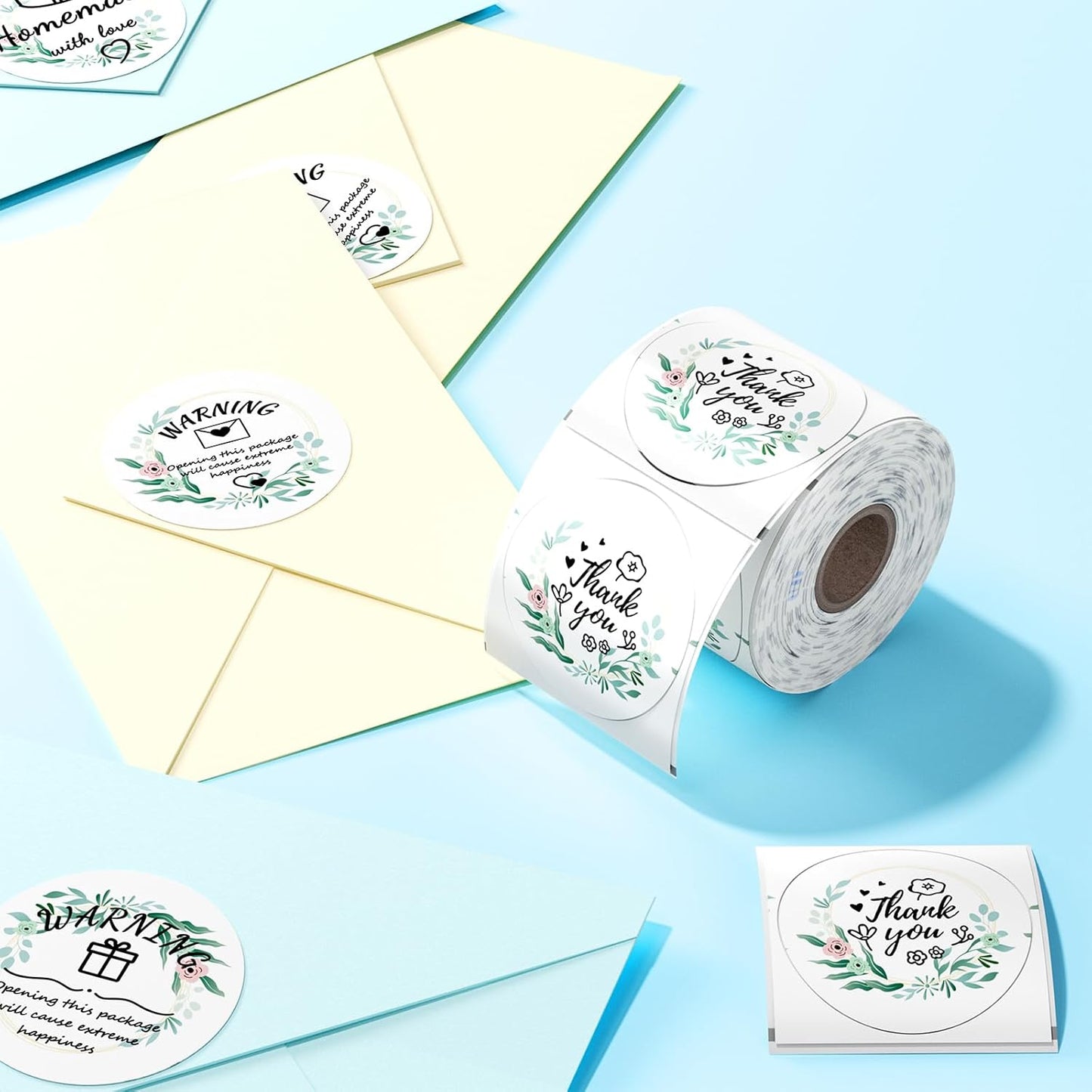 2'' Round Thermal Labels, 500pcs Circle Thermal Printer Label, Multi-Purpose for DIY Logo Design, Name/Price Tag, Address, QR Code, 750 Labels/Roll