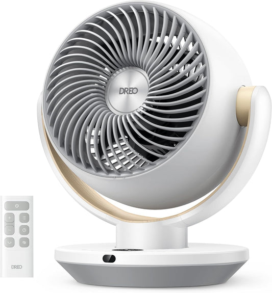 Dreo Fan for Bedroom, Desk Air Circulator Fans with Remote, 11 Inch Table Fan for Whole Room, 60ft Powerful Airflow, 120° Vertical Manual and 90° Oscillating, 4 Speeds, 8H Timer, 28dB Quiet, Home