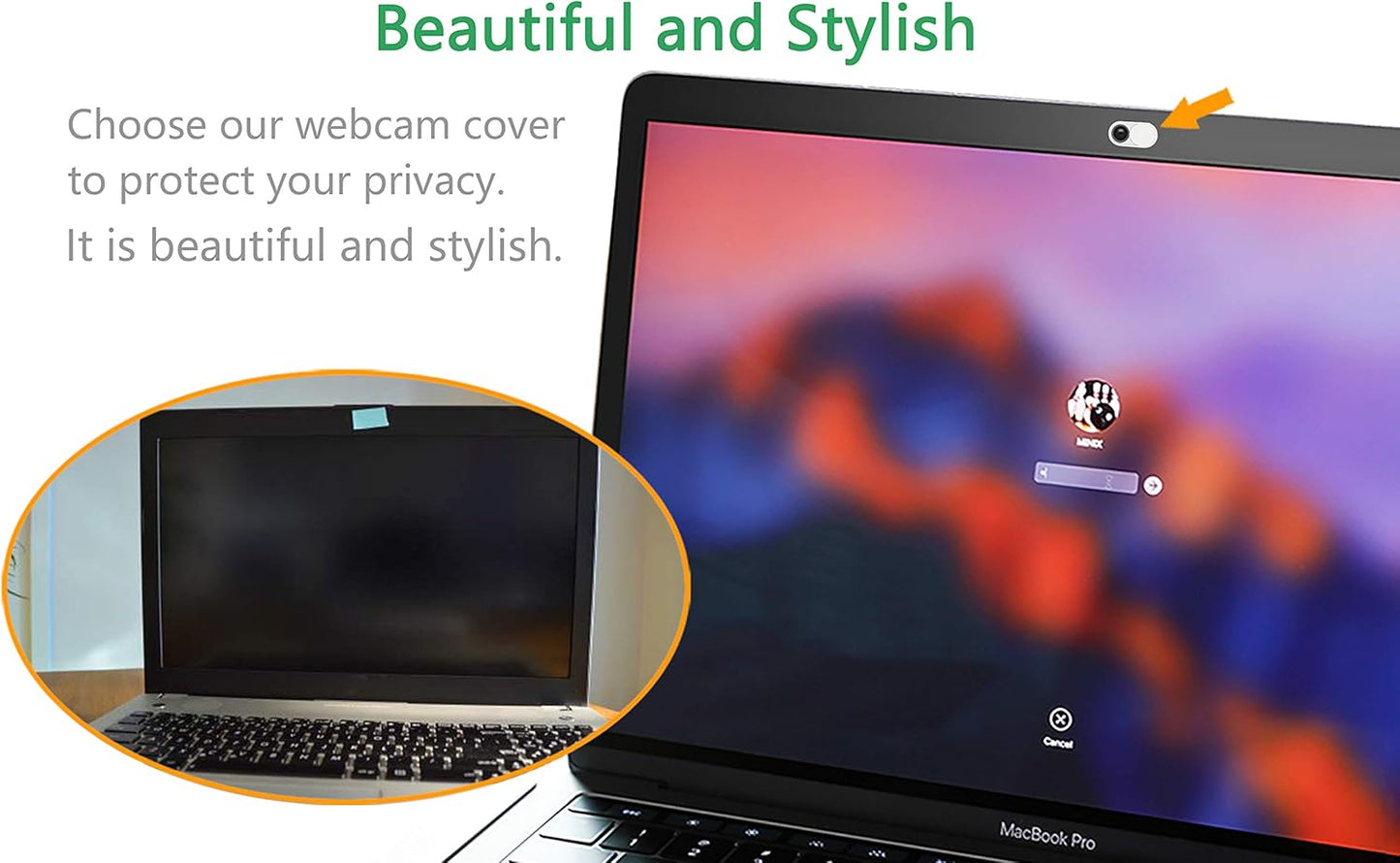 CloudValley Webcam Cover Slide, 0.023 Inch White, Web Camera Cover for MacBook Pro, MacBook air, Laptop, iMac, Desktop, PC, iPad, iPhone 8/7/6 Plus, Privacy Protection, Ultra-Thin[2 Packs]