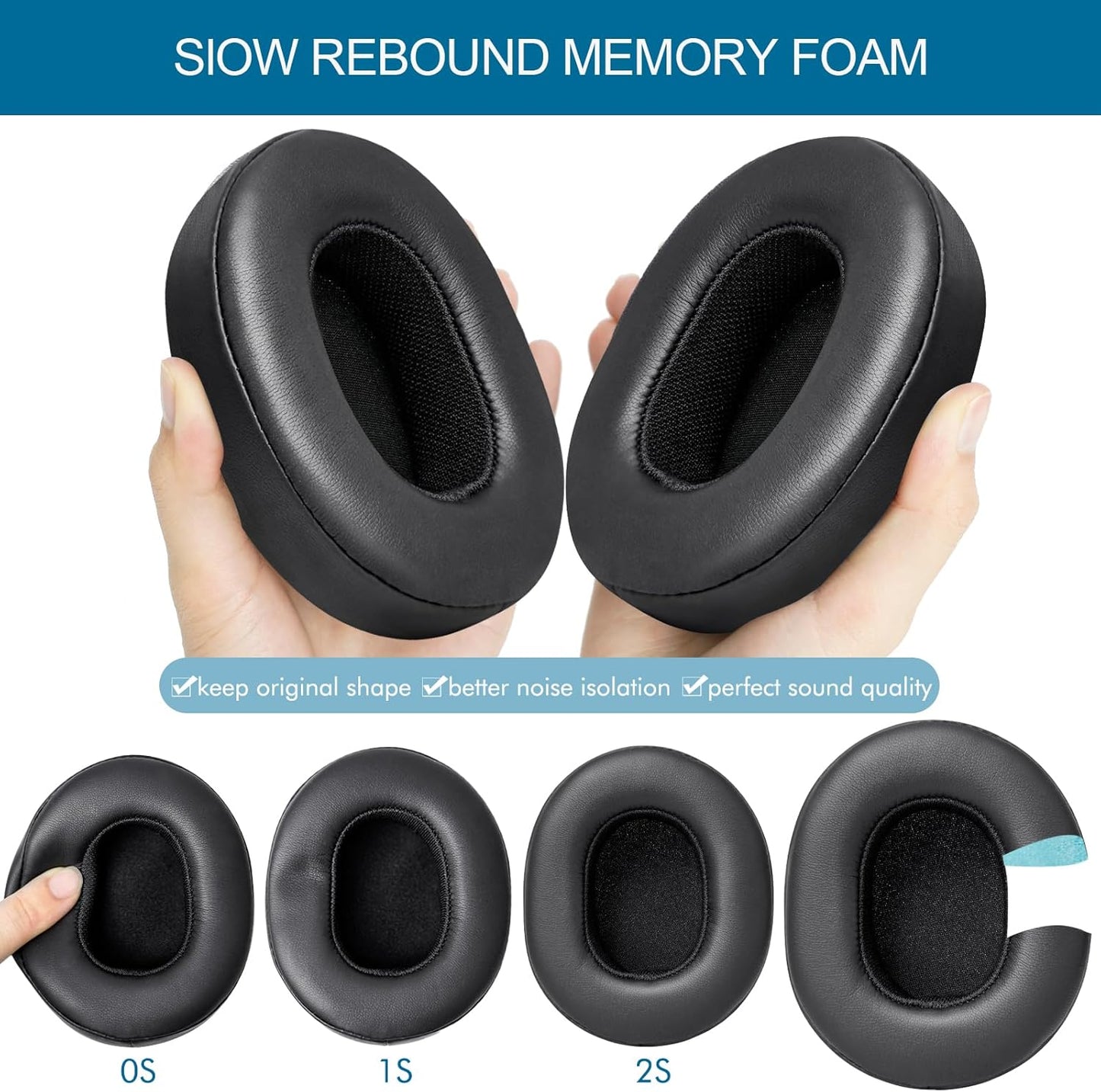 GEVO Ear Pads Replacement for Skullcandy Hesh 3 Hesh EVO Hesh ANC Headphone, Earpads Cushions for Crusher Wireless Crusher Evo Crusher ANC Headset with Protein Leather Memory Foam (Protein Leather)