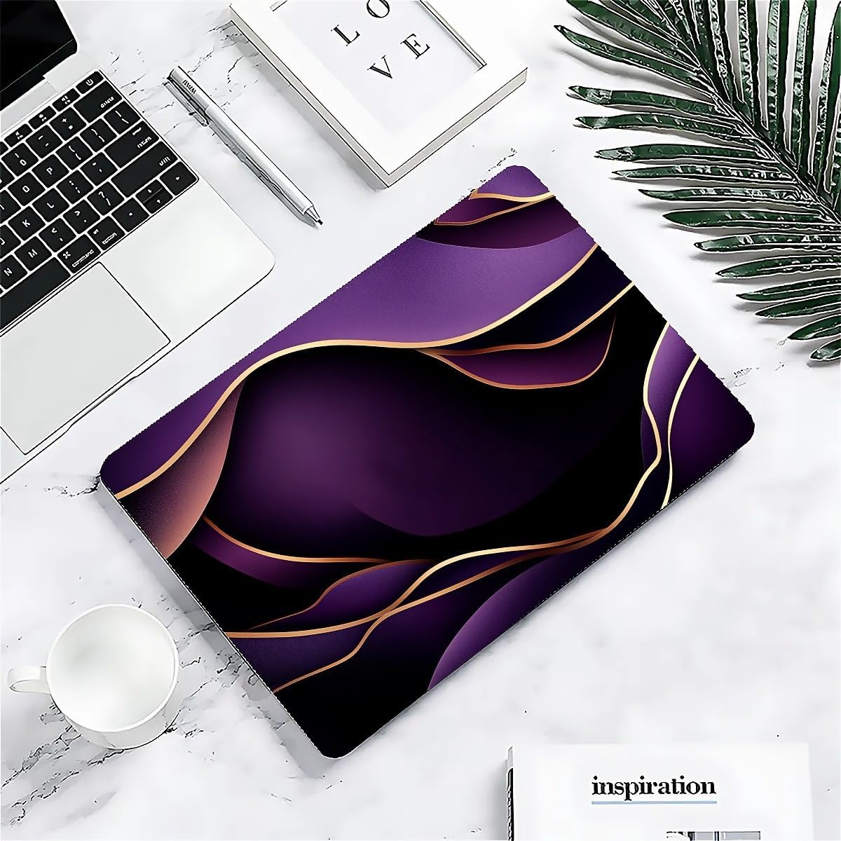 Compatible with MacBook Air 13.3 13.6 Inch Case 2022 2021 2020 2019 Plastic Hard Shell Case Cover,13.6 Air (A2681) M2 2022, Purple and Gold Color Line