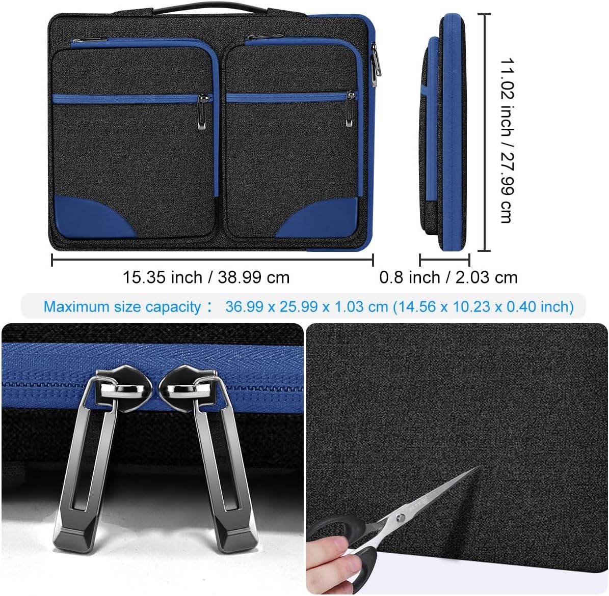 ZINZ Laptop Case 15 15.6 16 inches Sleeve Slim Briefcase Spill-Resistant Handbag for Most Popular 15" 15.6" 16" Notebooks，B01BL02