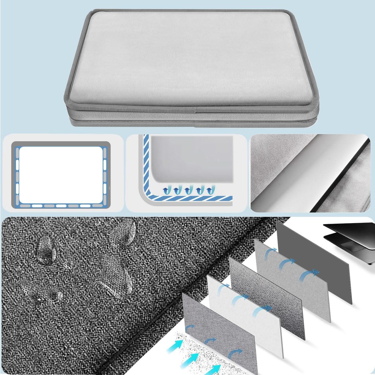 Universal Laptop Shoulder Bag 13-17.3 Inch Shockproof Briefcase with Multi-Pockets & Adjustable Strap for MacBook Pro/Air