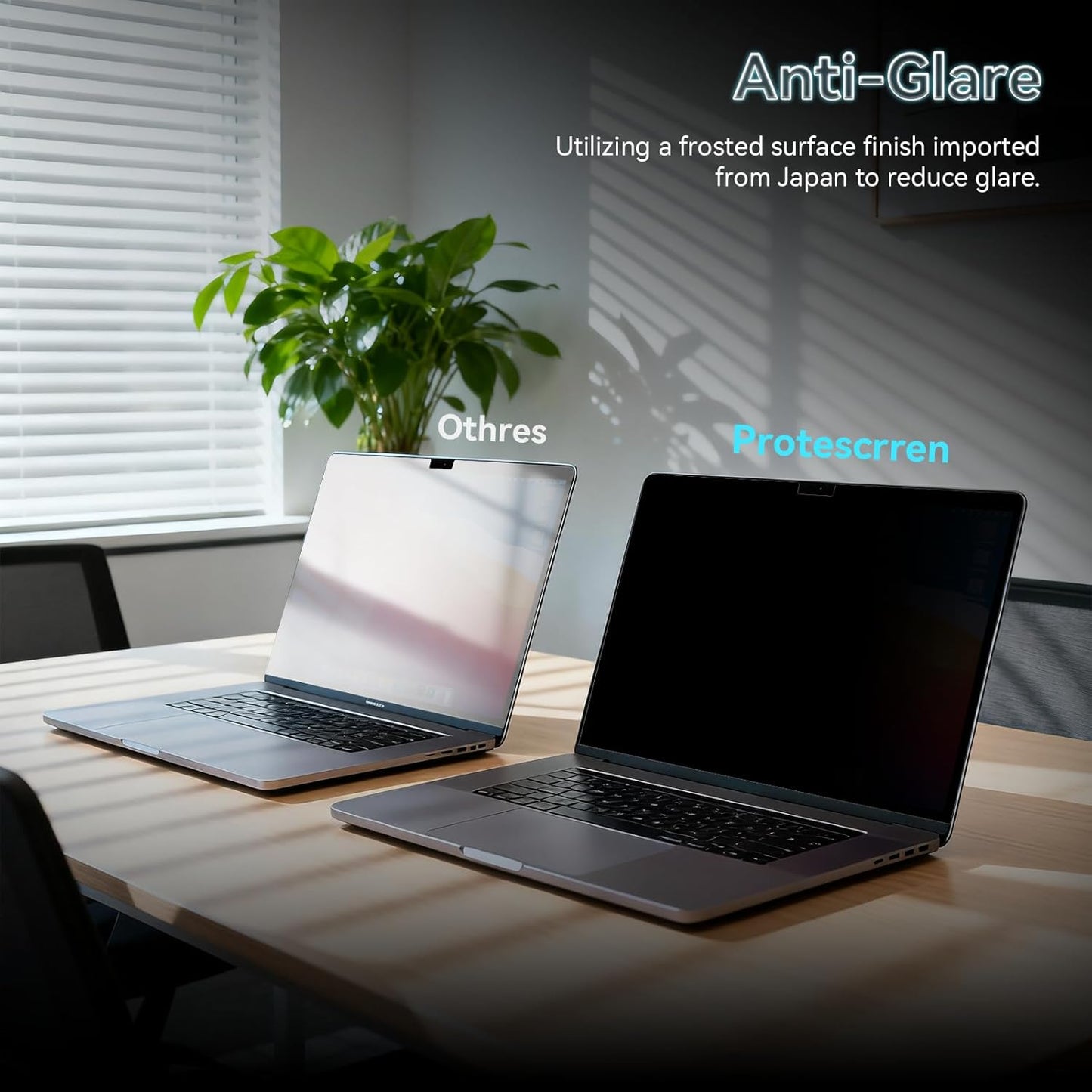 360° Privacy Screen for MacBook Air 13.6/13 Inch (2022-2025, M2, M3, M4), 4 Way Privacy Anti Glare Blue Light Filter Shield Film Anti Spy Laptop Protector for Mac 13.6In Computer