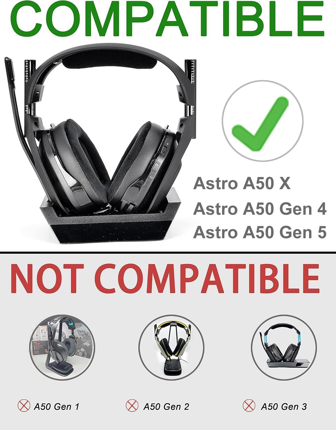 A50X A50 Gen 4 2PCS Headband and Microphone Foam- defean Replacement Cushions Compatible with Astro A50 Gen 4 Gen 5 and Astro A50X Headset,High-Density Microphone Wind Screen Wind Cover