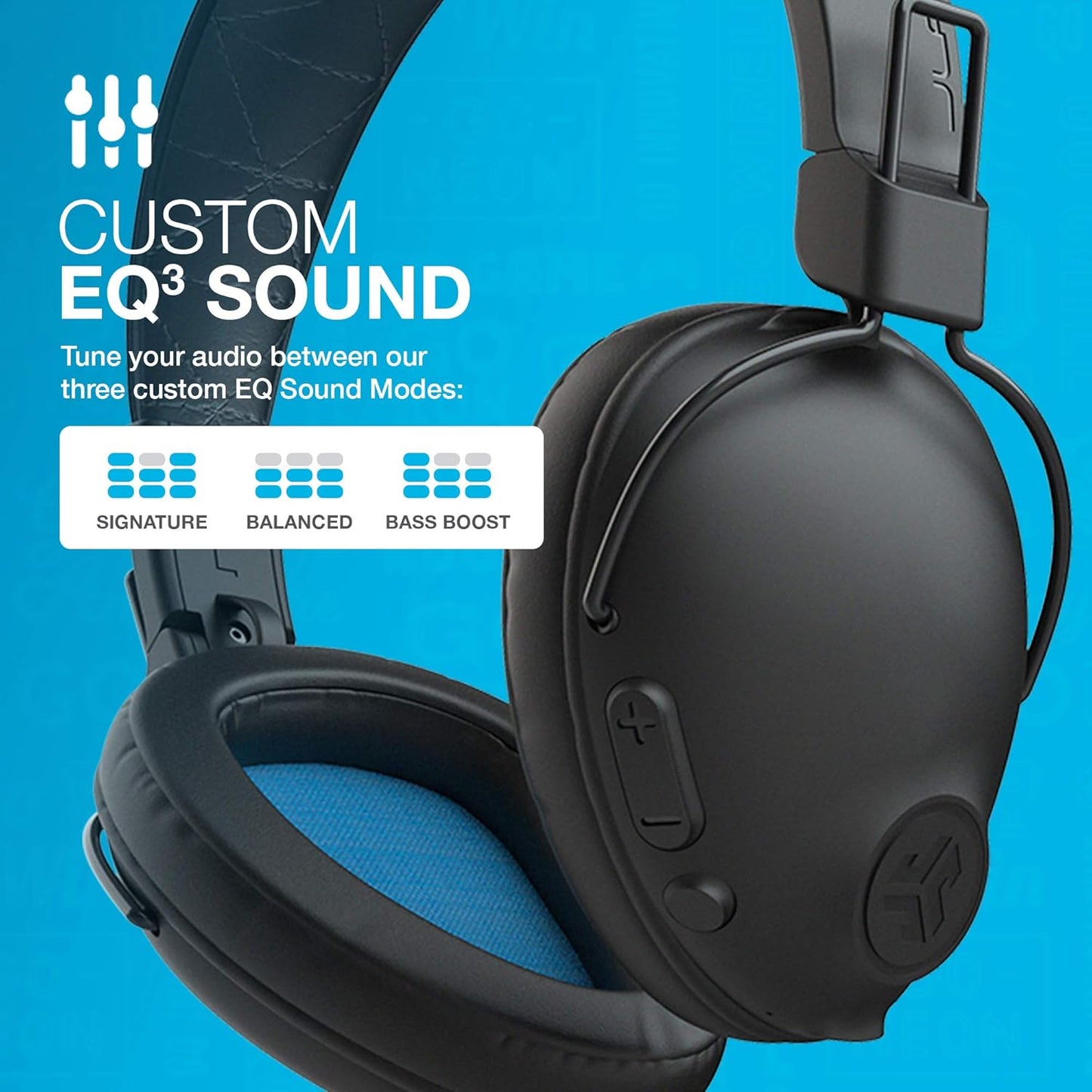 JLab Studio Pro Wireless Over-Ear Headphones, Black, 50+ Hour Bluetooth 5 Playtime, EQ3 Sound, Ultra-Plush Faux Leather & Cloud Foam Cushions, Track and Volume Controls