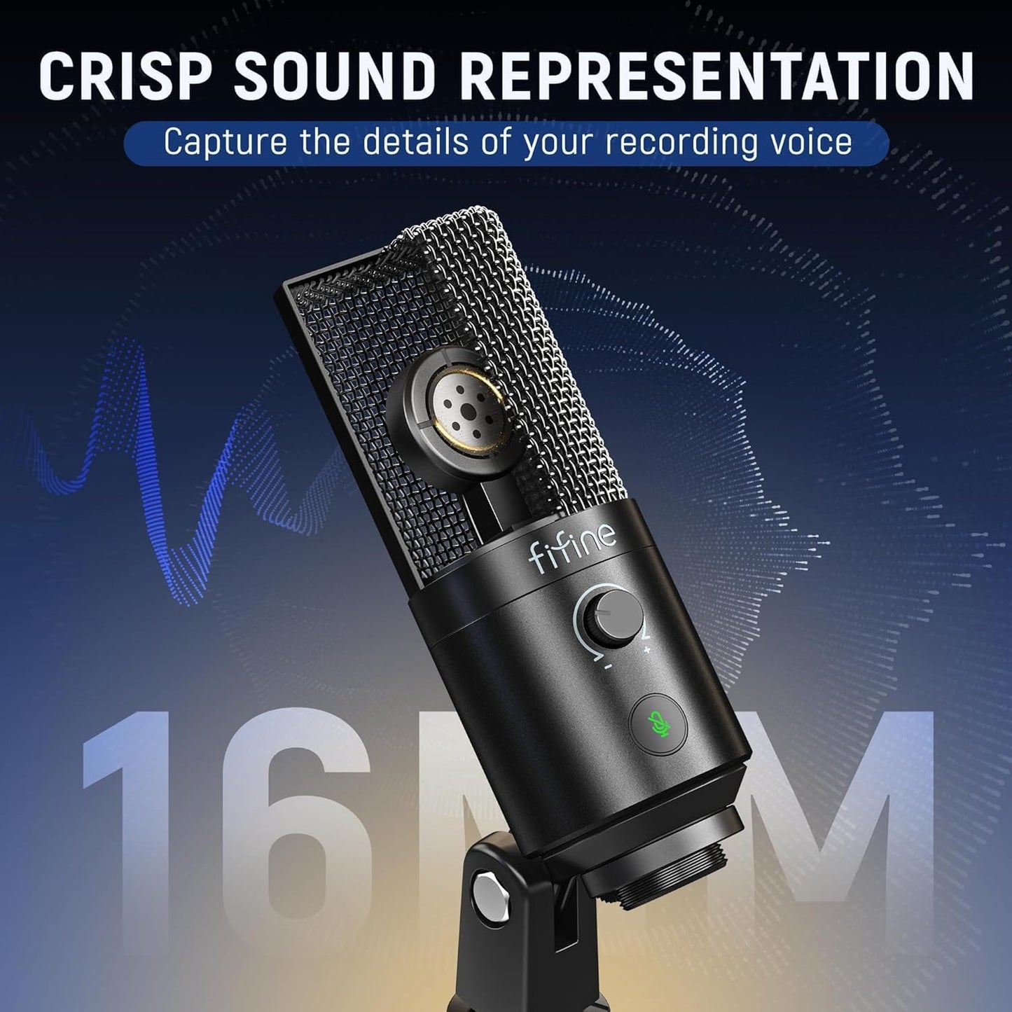 FIFINE Podcast Recording Microphone, PC USB Condenser Microphone for Streaming Vocal Music, Computer Desktop Mic with Mute Button for Windows/Mac OS-K669PRO1