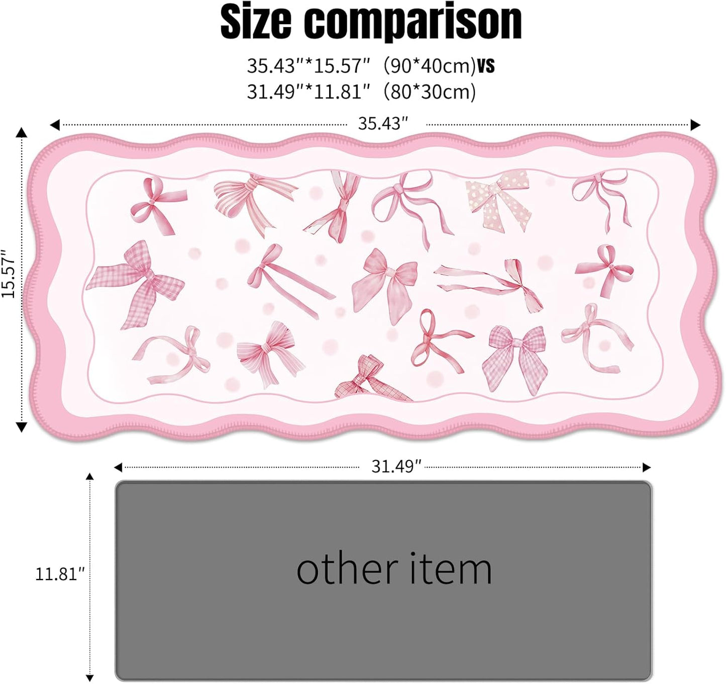 Galdas Gaming Mouse Pad XXL XL Large Long Extended Big Mousepad Non-Slip Rubber Keyboard Mouse Pad with Stitched Edges for Laptop Home Office (35.48x15.75x0.08 Inch)