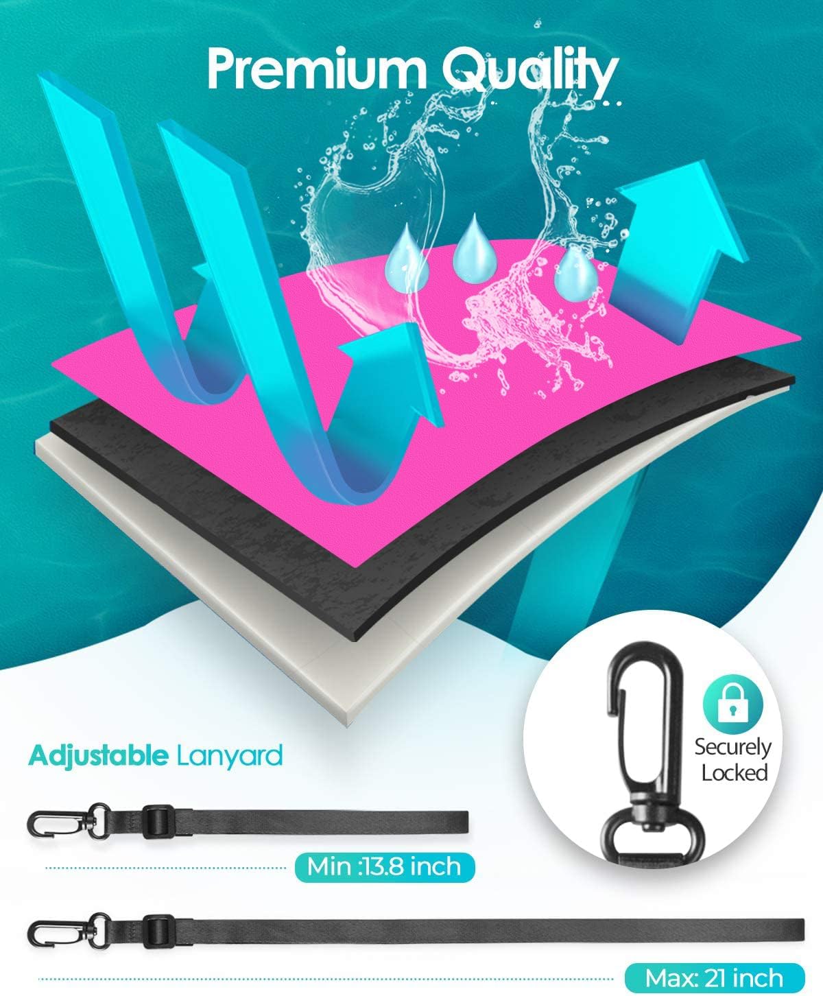 Hiearcool Waterproof Phone Pouch,Waterproof Phone Case for iPhone 16 15 14 13 Pro Max,IPX8 Phone Waterproof Pouch for Beach Cruise Ship Travel Essentials Green&Bright Red-2Pack