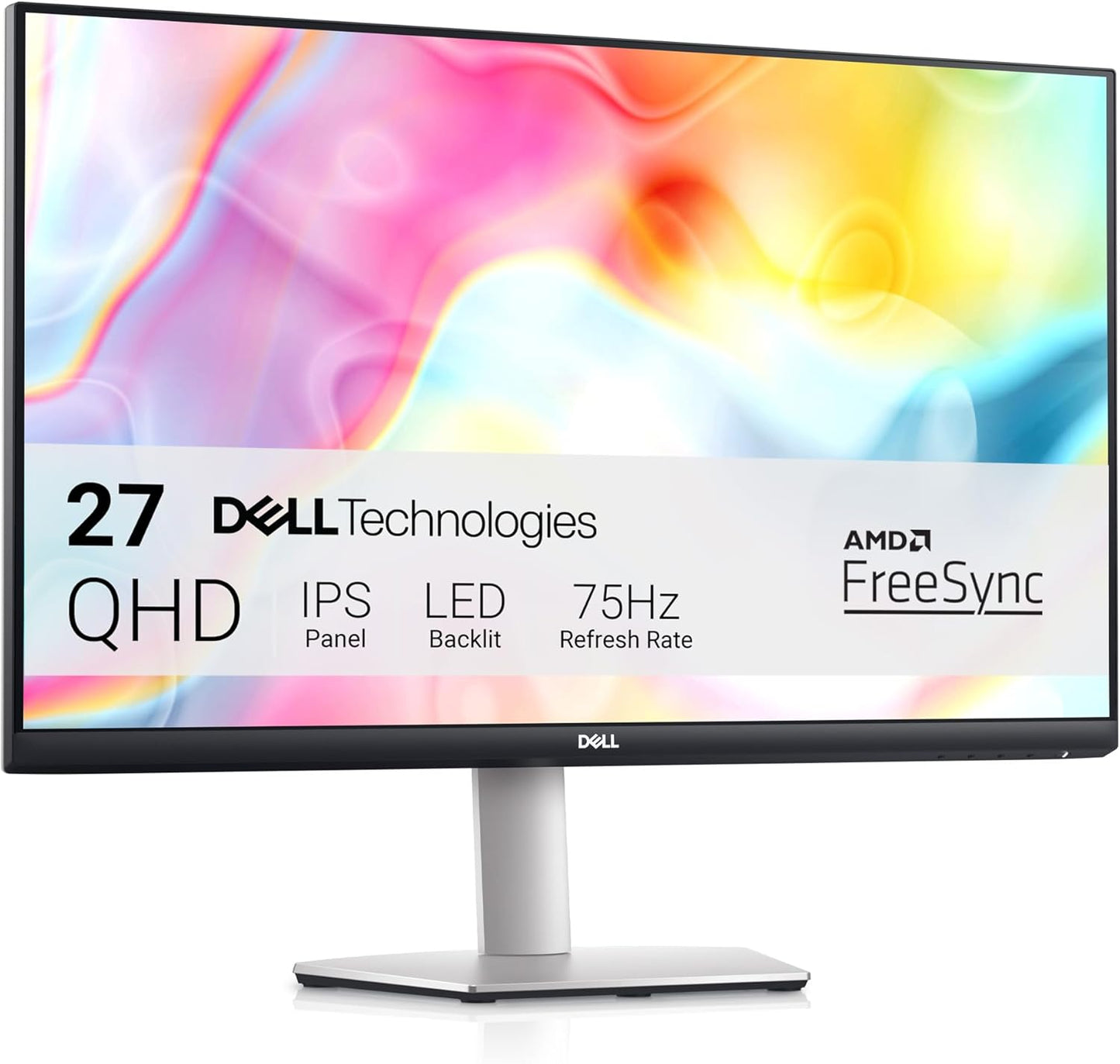 Dell S2722DC Monitor - 27-inch WQHD (2560x1440) 75Hz 4Ms Display, AMD FreeSync, Built in Speaker, USB Type-C Connectivity, Height/Pivot/Swivel/Tilt Adjust - Platinum Silver