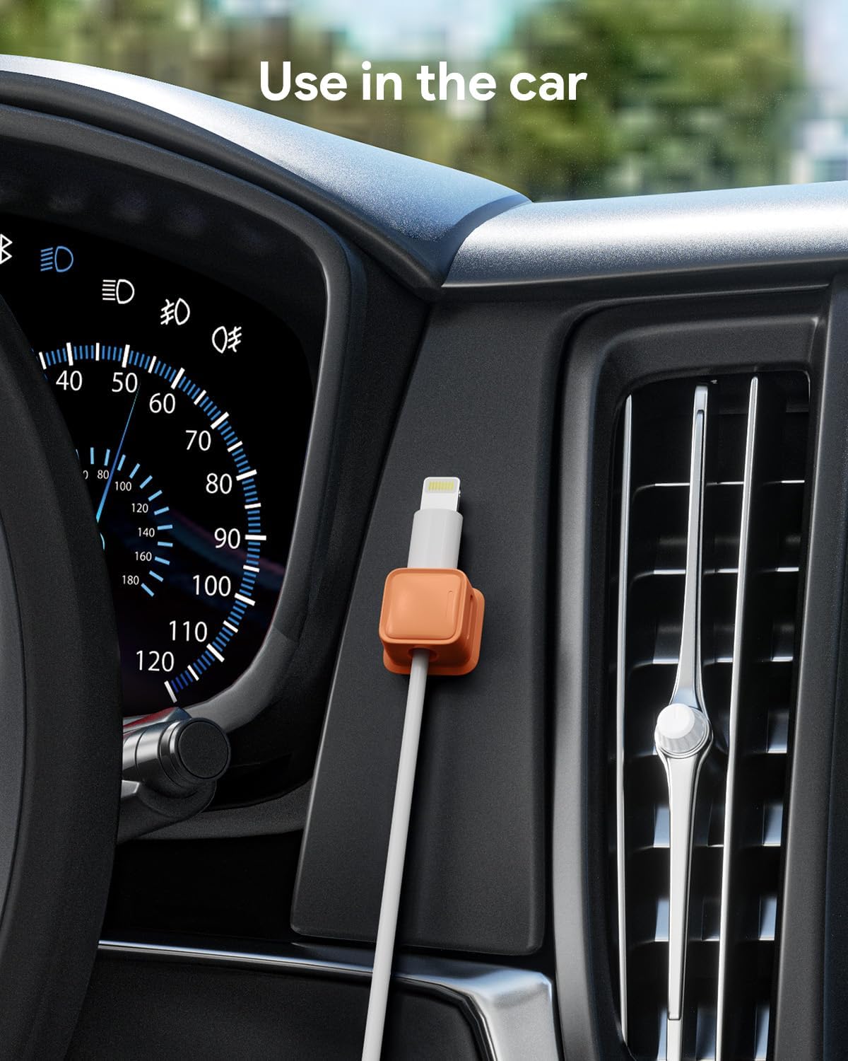 8 Pack Magnetic Cord Organizer, Easy Secure Adhesive Cable Management, Wire Holder Keeper, Hide Or Organize Phone USB Charger Cable, Orange