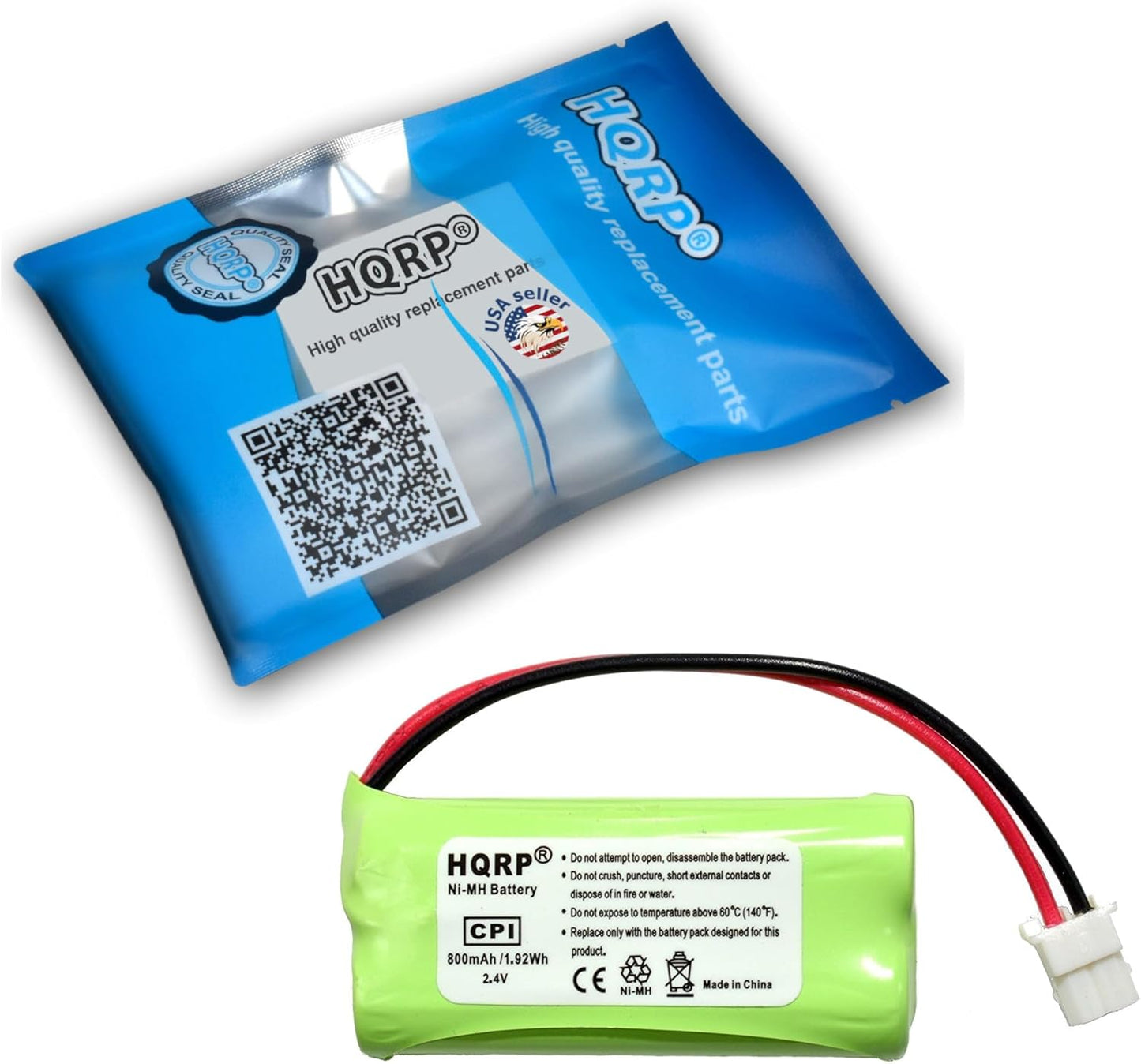 HQRP Cordless Phone Battery Compatible with VTech BT162342 / BT262342 / 89-1347-01-00/8913470100 / 89-1347-02-00/8913470200 / 2SNAAA70HSX2F Replacement