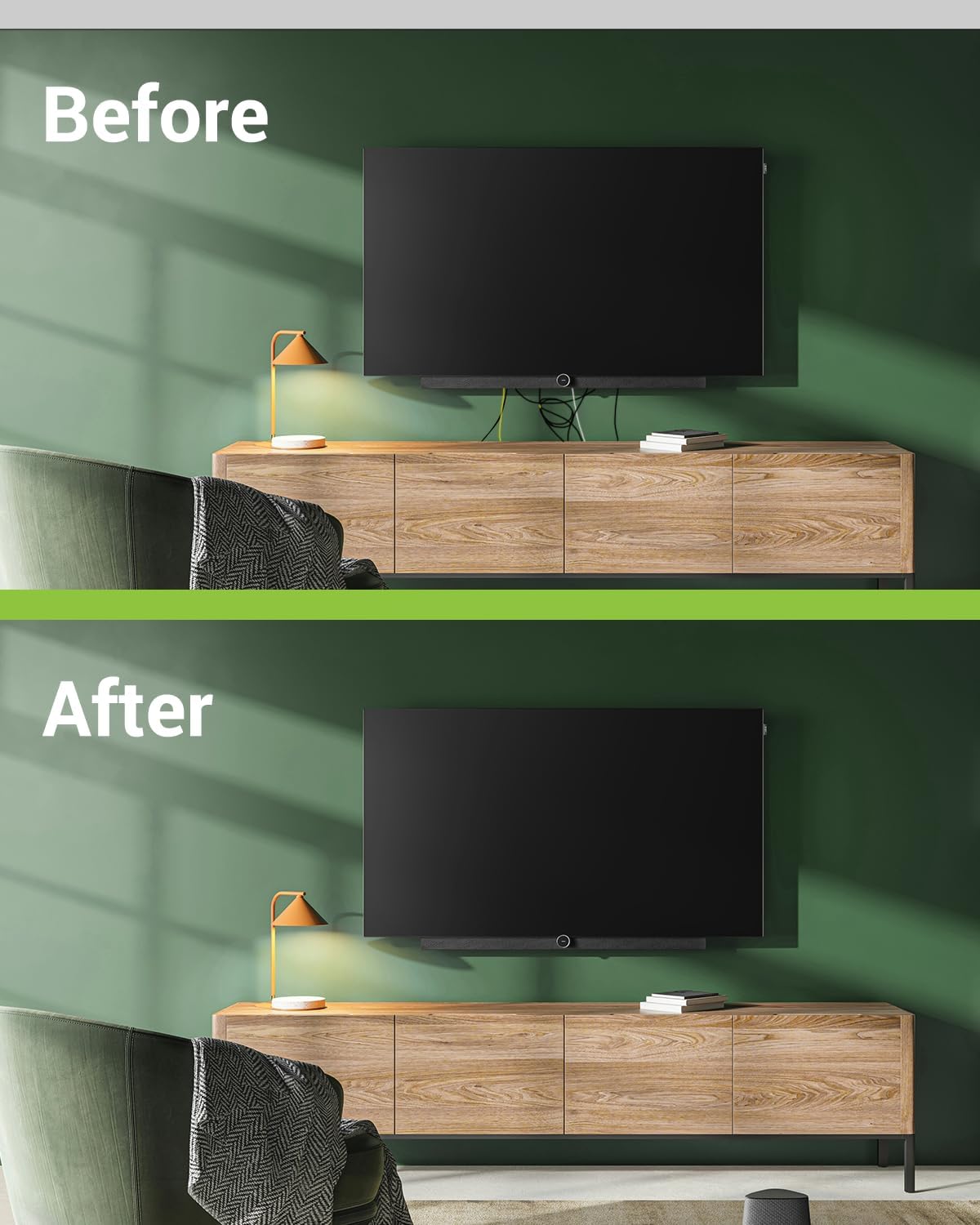 in Wall Cable Management Kit for Wall Mounted TV, Slim Round Wall Cable Pass Through with Hole Saw Drill Attachment for Easy Installation, White 2-Pack